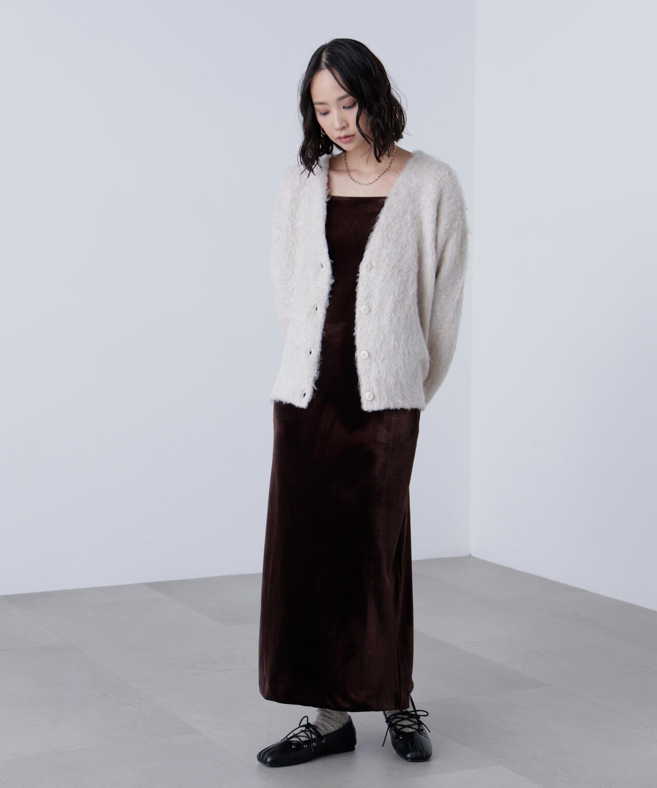 ウェーブ起毛Vネックカーディガン | FREE'S MART（フリーズマート