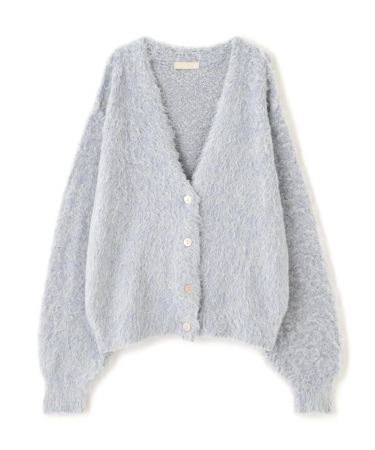 ウェーブ起毛Vネックカーディガン