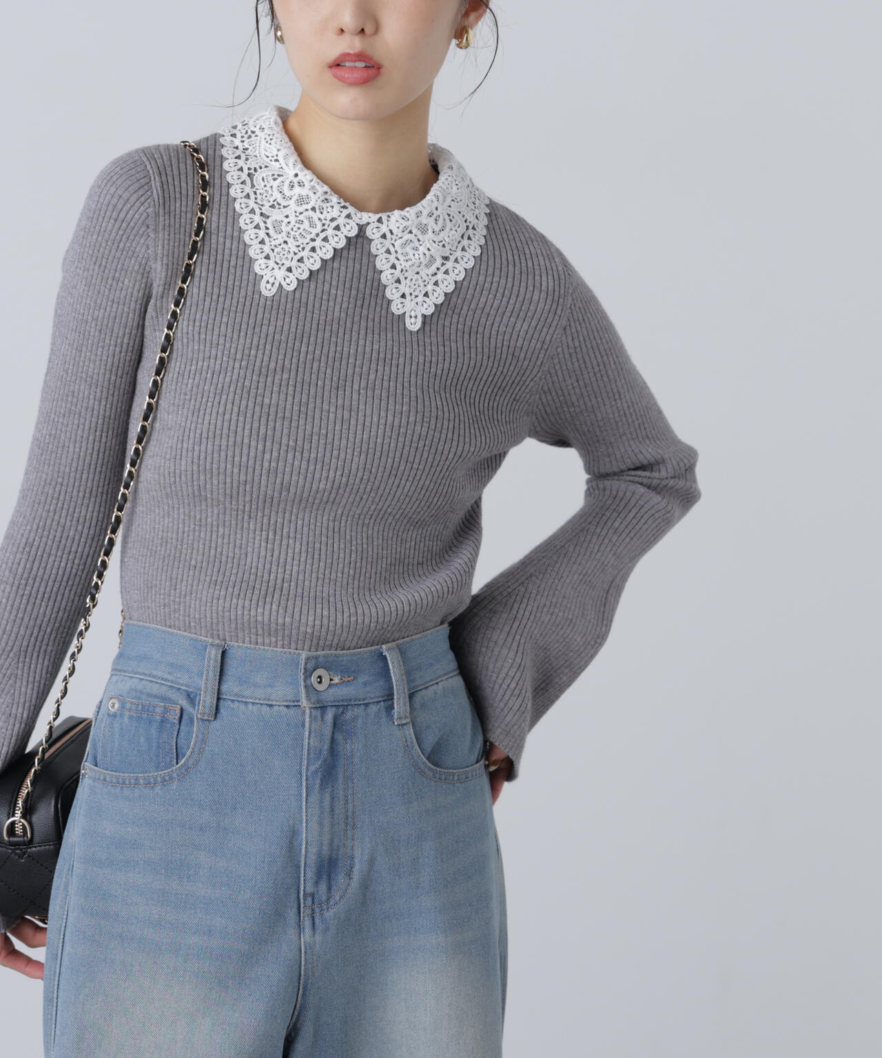 追加生産予約】【MFM】白襟レースニット | FREE'S MART（フリーズ