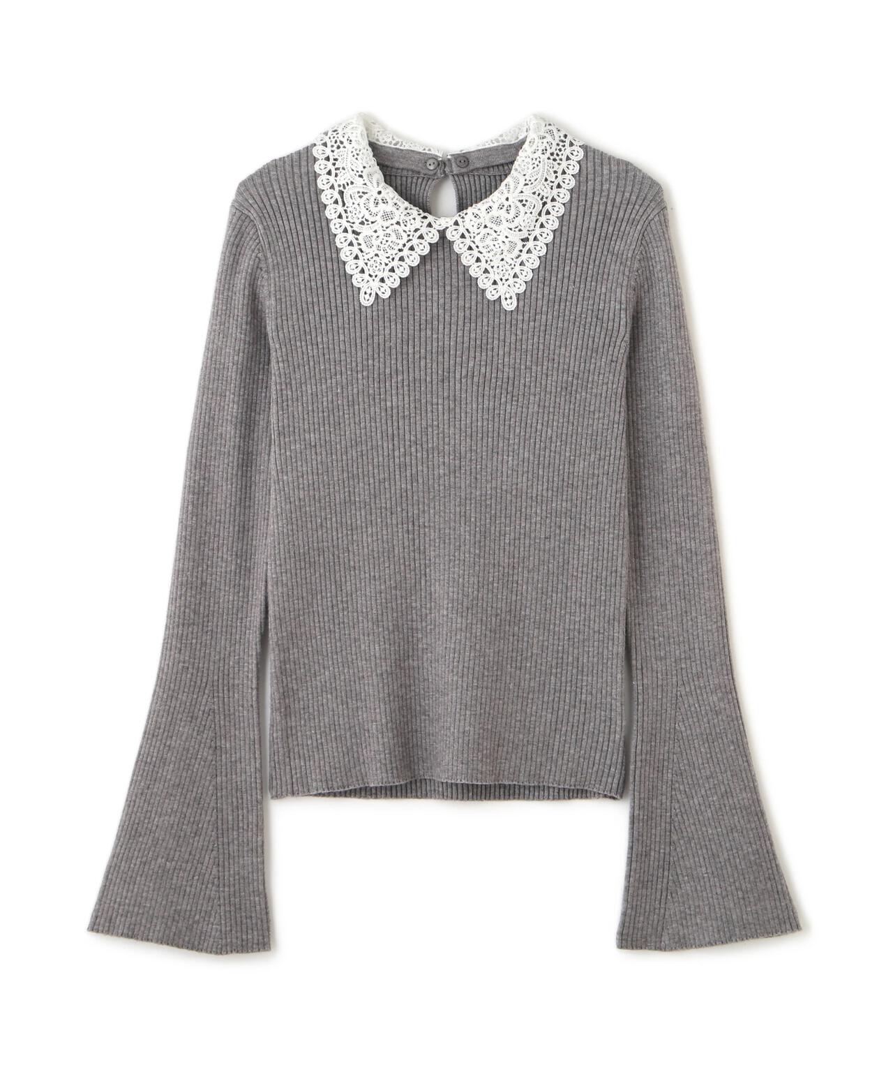 【MFM】白襟レースニット