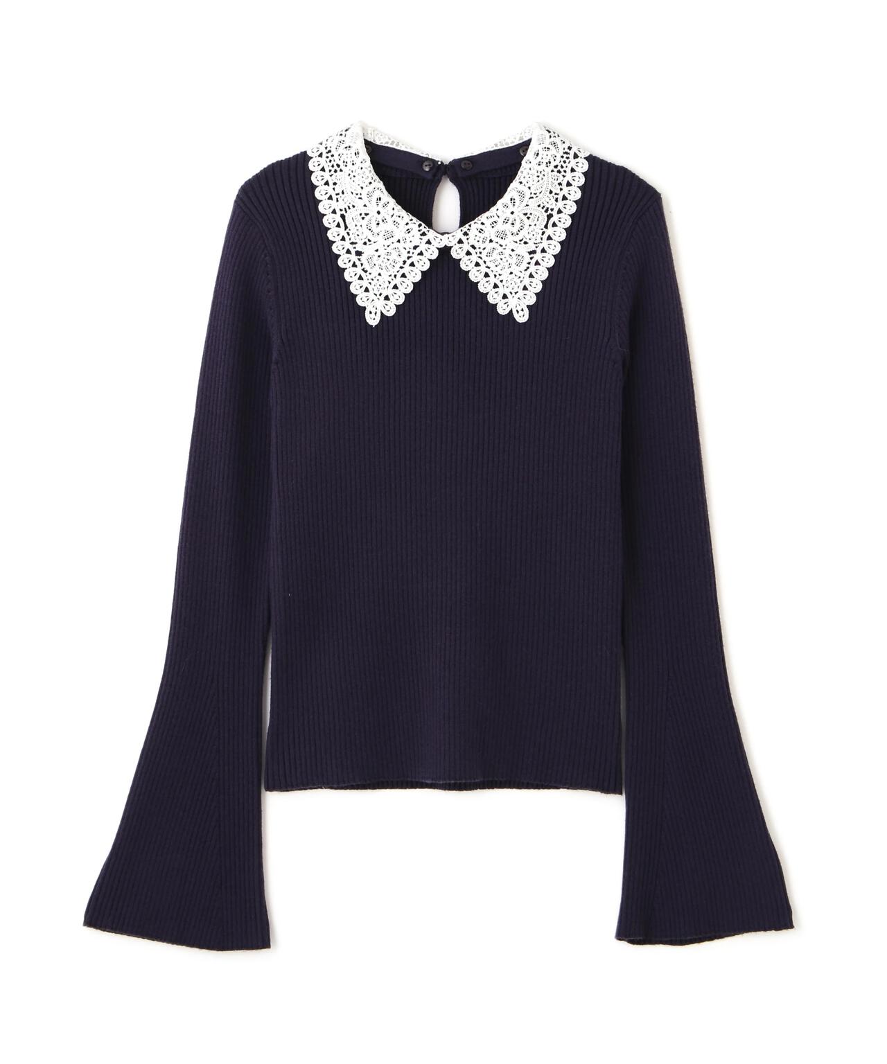 【MFM】白襟レースニット