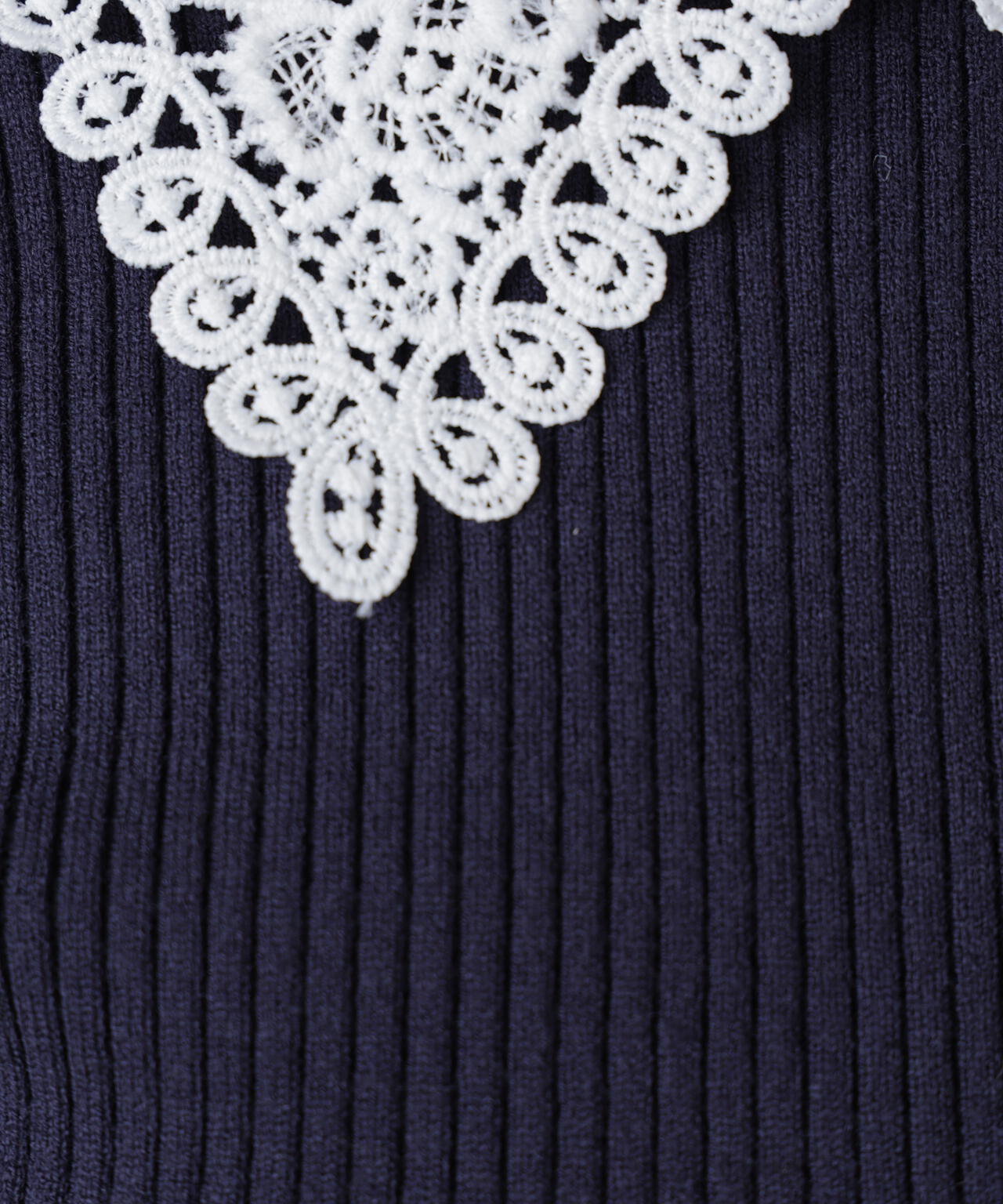 【MFM】白襟レースニット