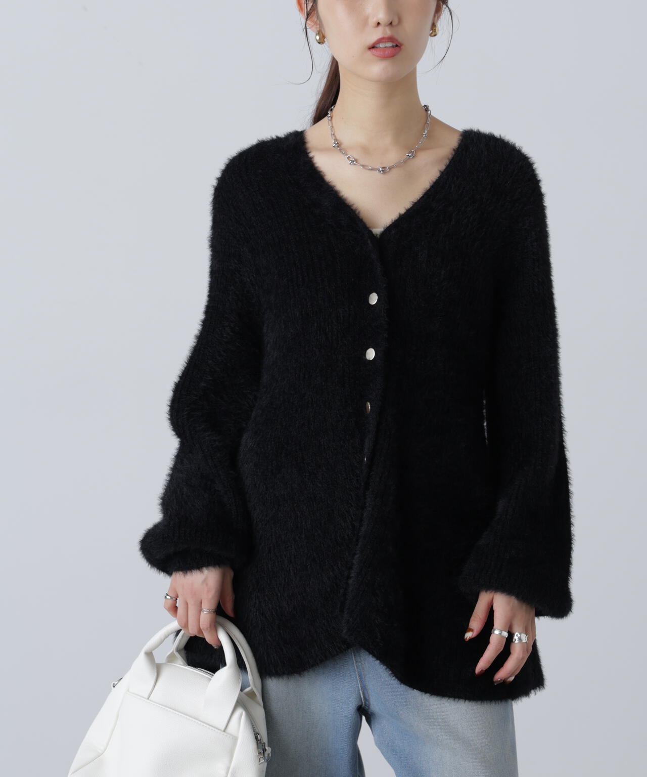 MFM】ヘアリーペプラム金ボタンニットカーディガン | FREE'S MFM】ヘアリーペプラム金ボタンニットカーディガン | FREE'S