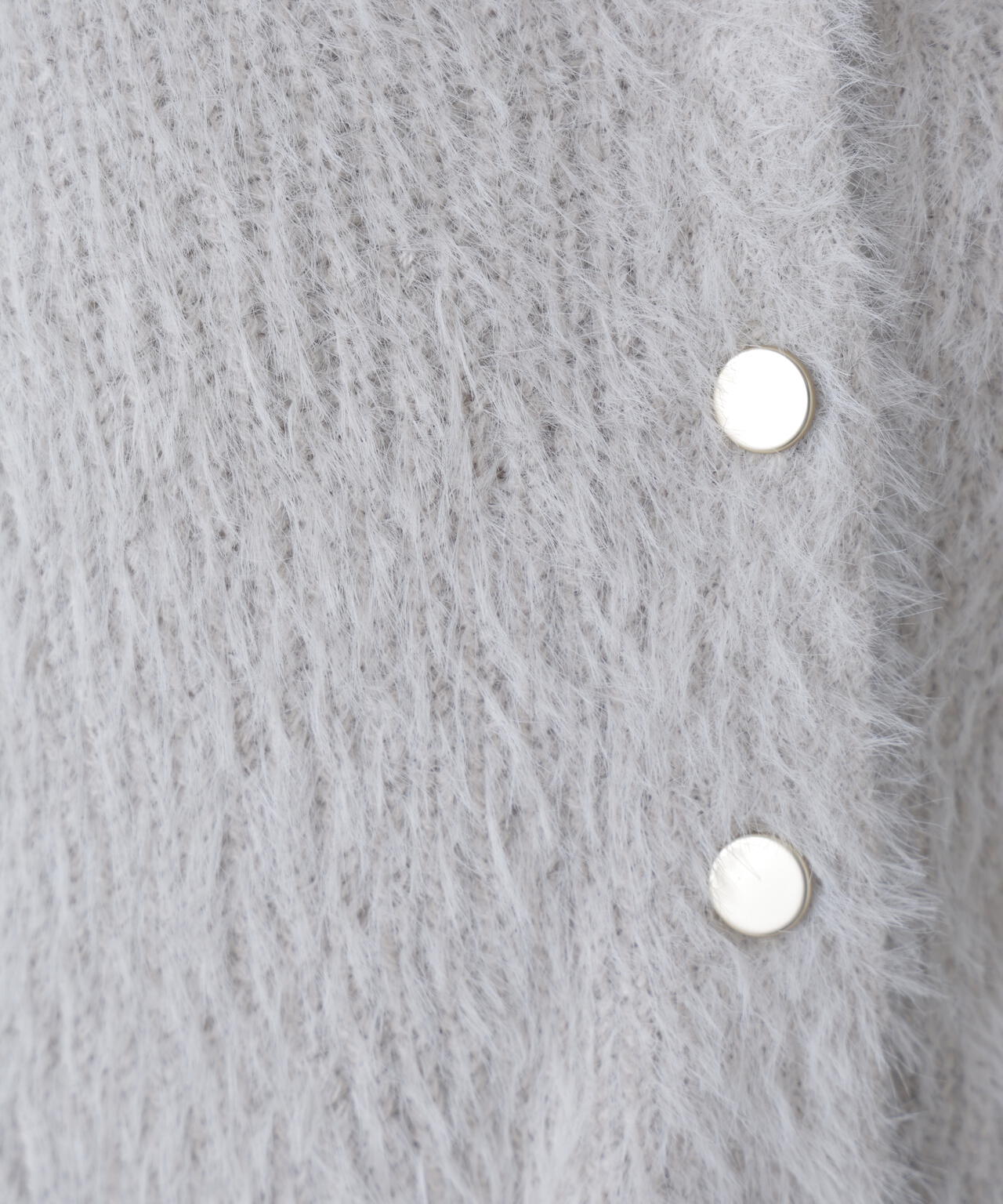 【MFM】ヘアリーペプラム金ボタンニットカーディガン