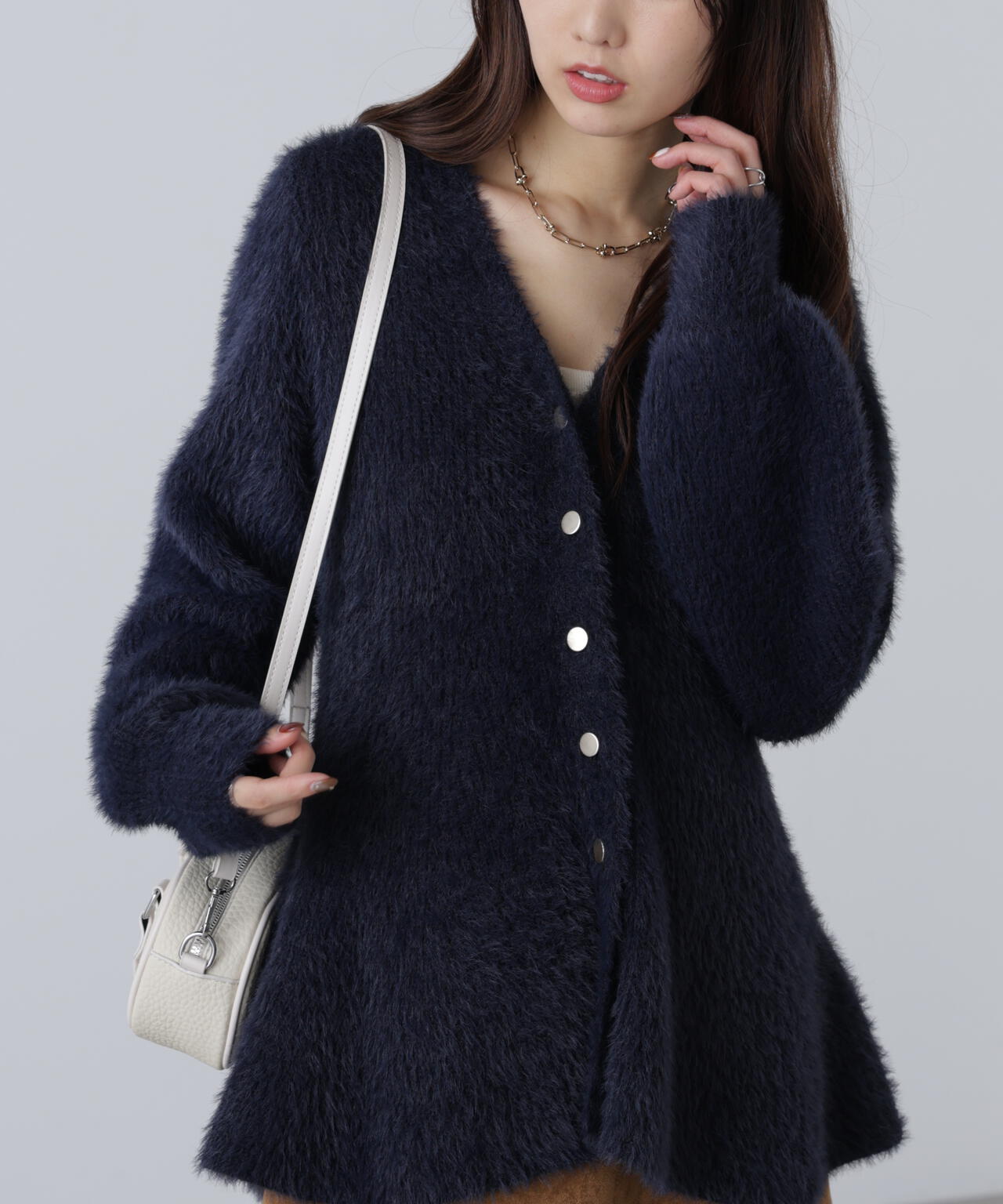 MFM】ヘアリーペプラム金ボタンニットカーディガン | FREE'S