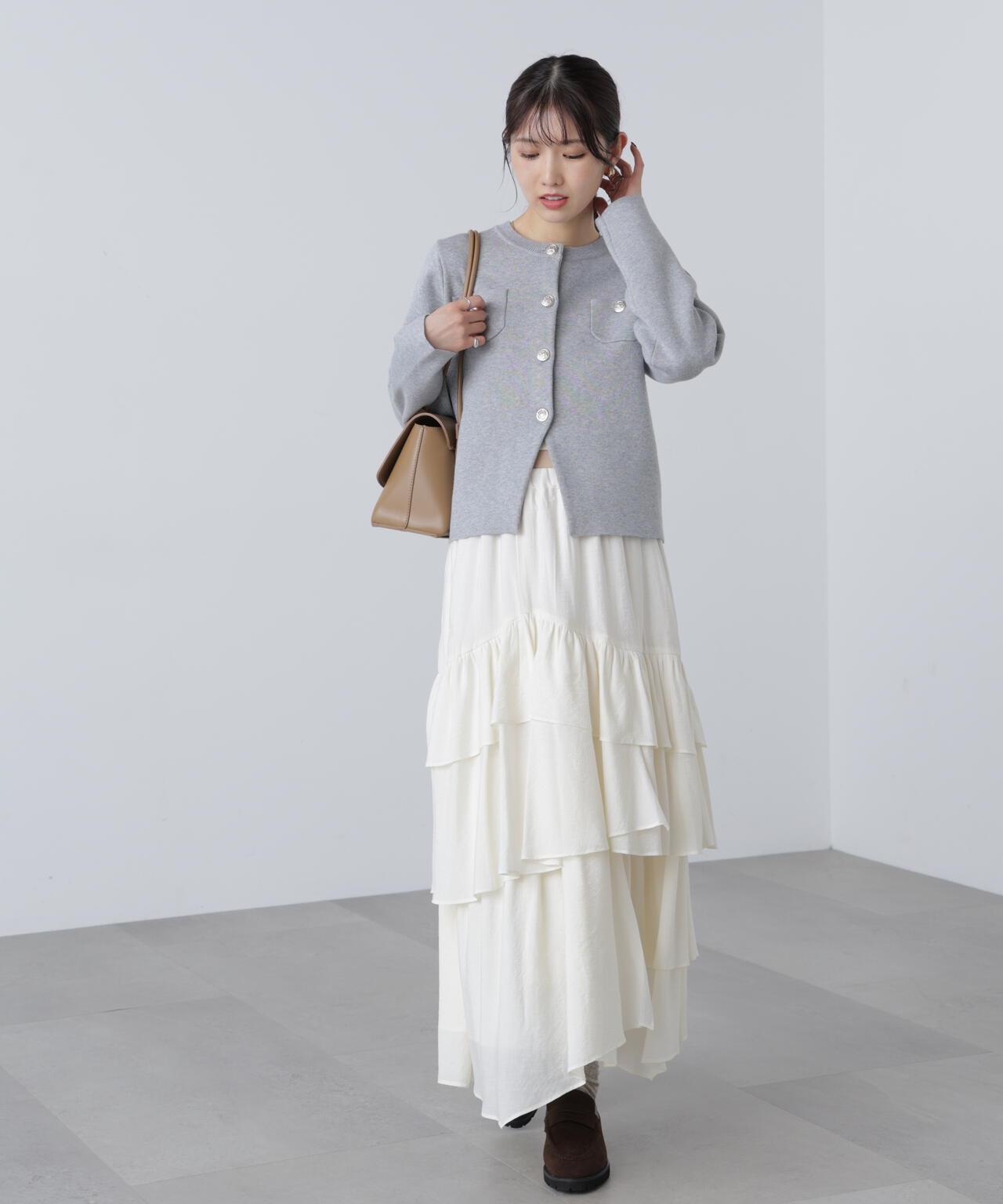 【MFM】エンブレムボタンニットカーディガン