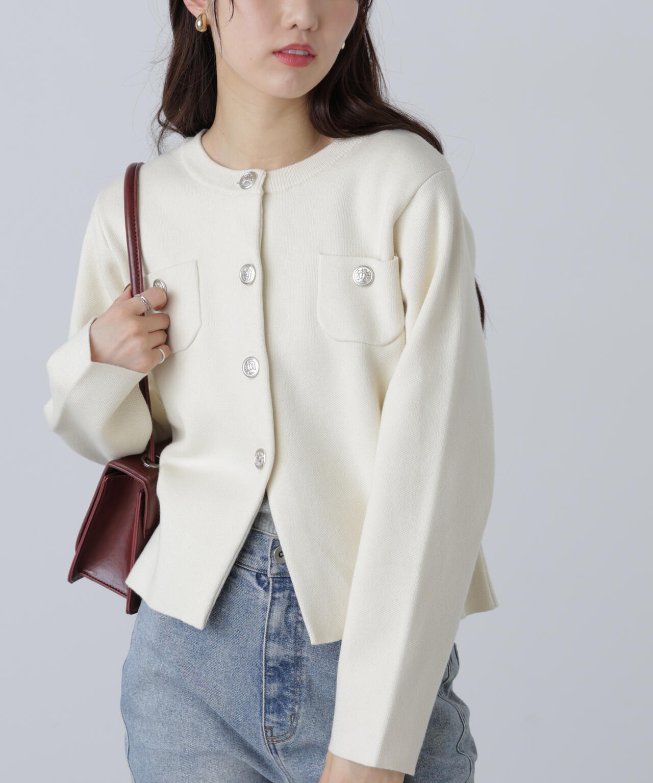 R*I様 プリーツプリーズ　白　カーディガン　前ボタン付き R*I様 プリーツプリーズ 白 カーディガン 前ボタン付き PLEATS