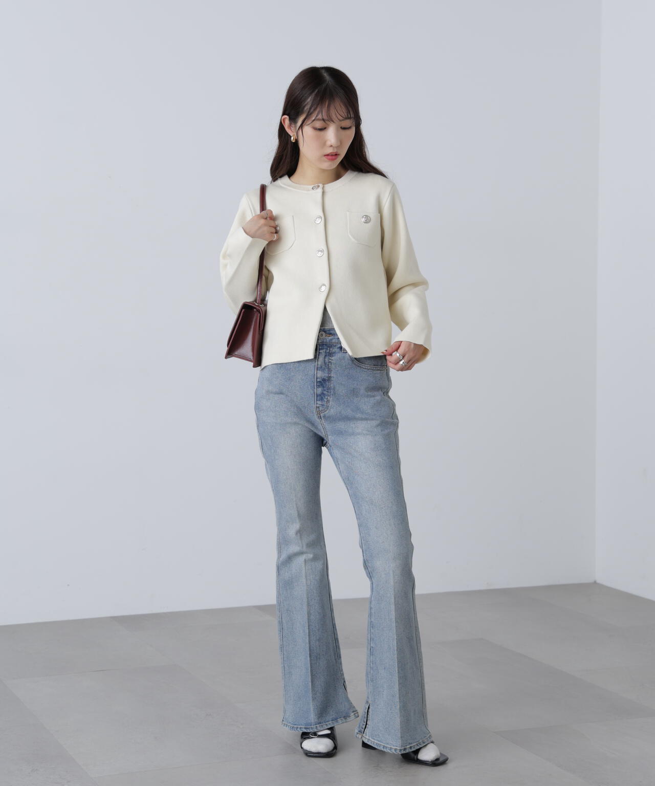 【MFM】エンブレムボタンニットカーディガン