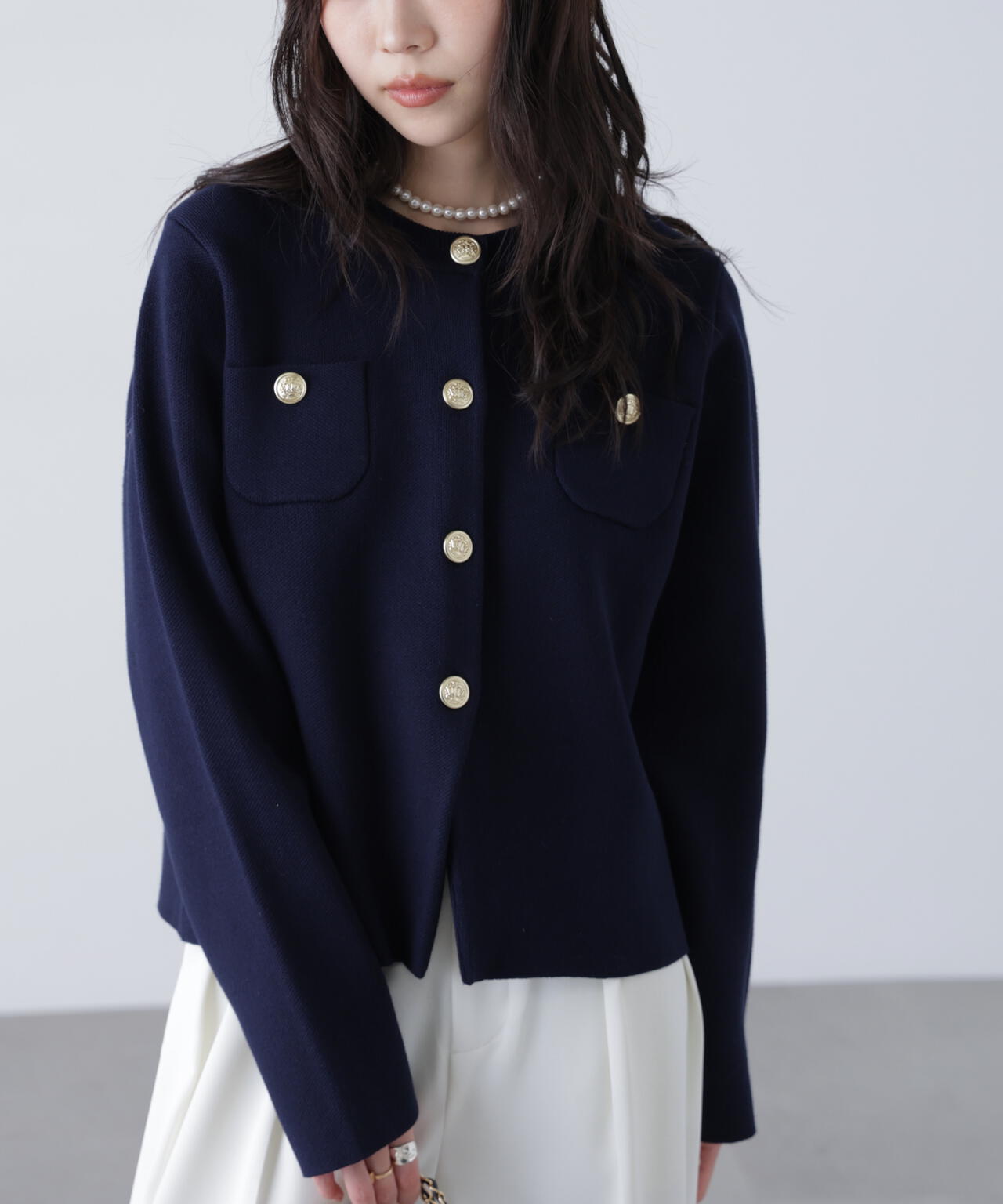 完売品✨アルアバイル エンブレム刺繍 金ボタン ラメ ブラック カーディガン F カーディガン|トップス|商品一覧｜allureville OFFICIAL SITE / ONLINE