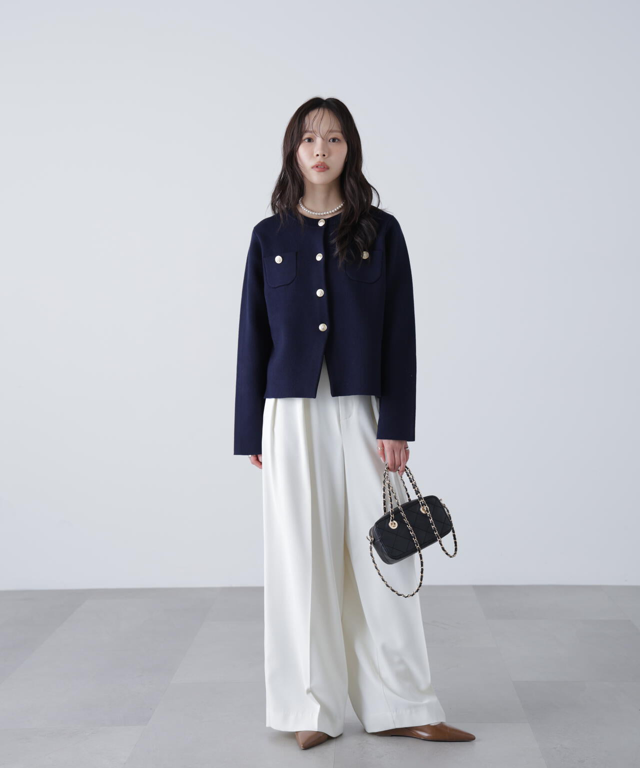 【MFM】エンブレムボタンニットカーディガン