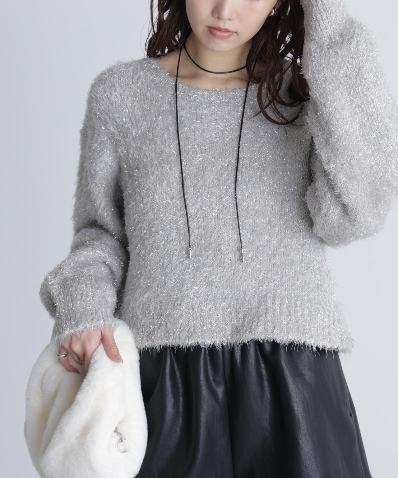 ラメフェザープルオーバーニット | FREE'S MART（フリーズマート