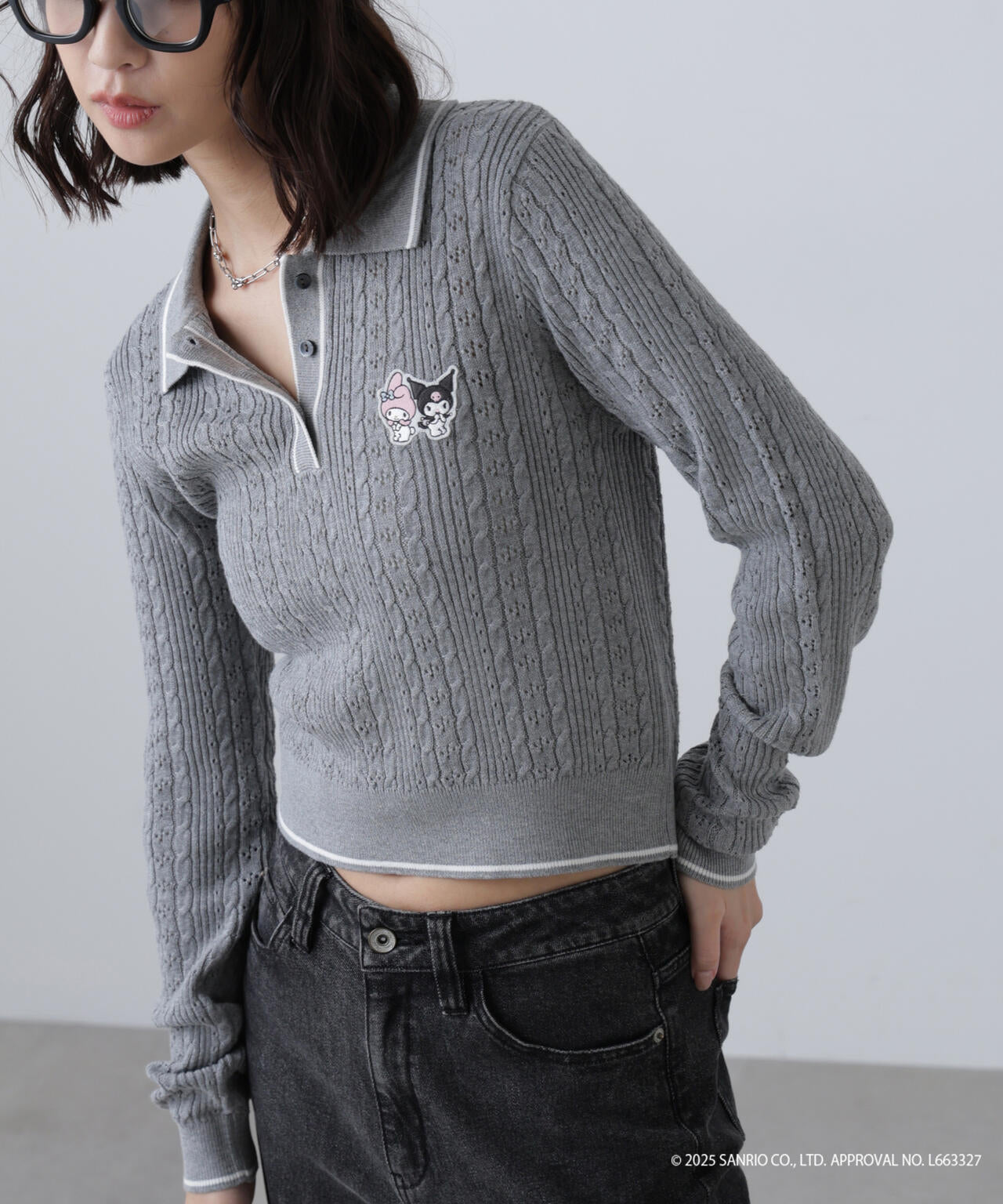 〈メロクロコラボ〉ニット長袖プルオーバー