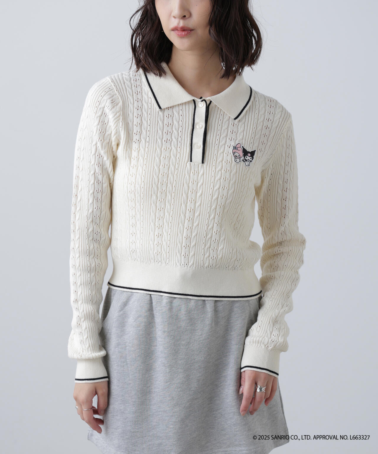 〈メロクロコラボ〉ニット長袖プルオーバー