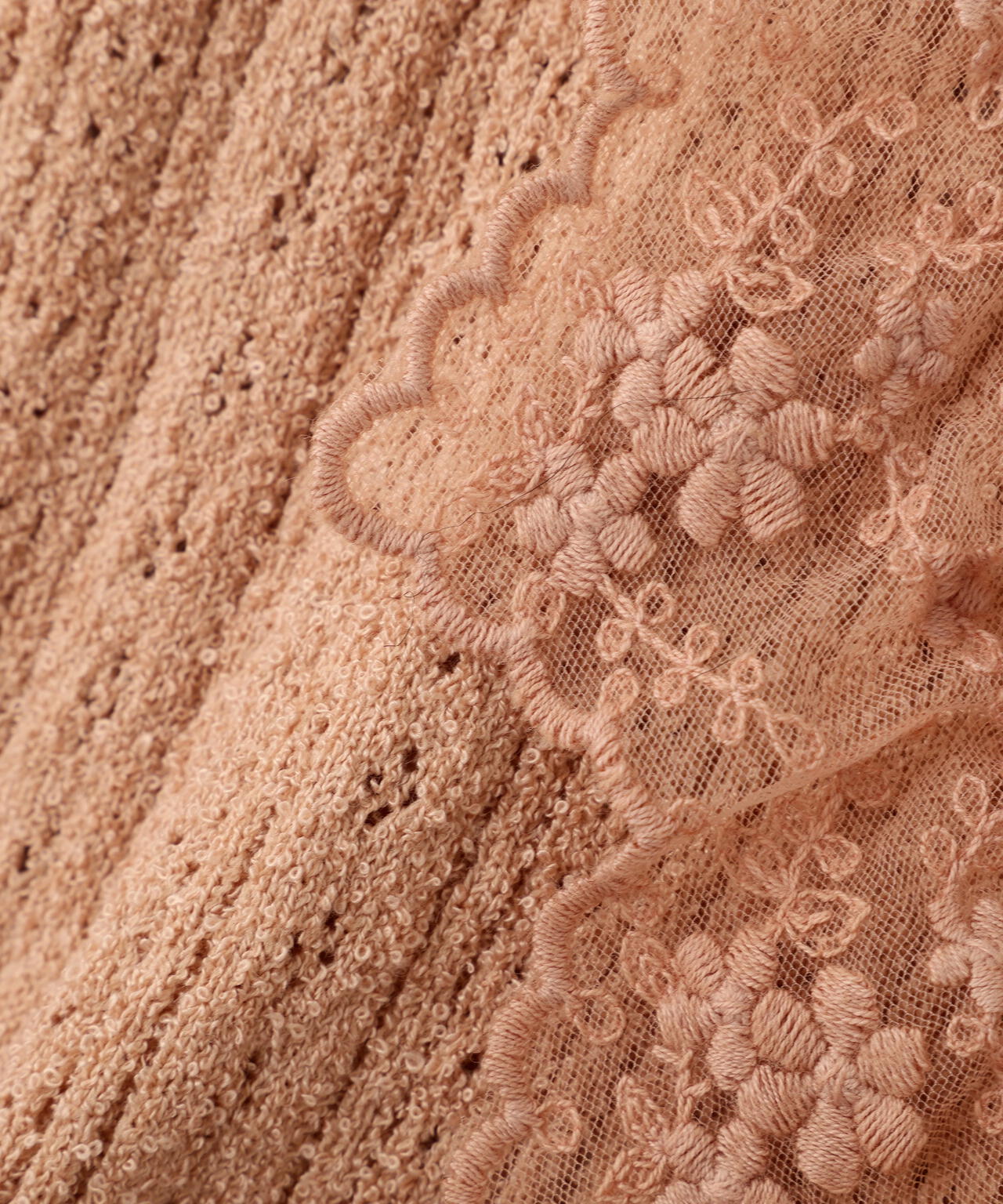 【美品】プリーツプリーズ　レース襟　カーディガン　ブラウン　Lサイズ 美品】プリーツプリーズ レース襟 カーディガン ブラウン L