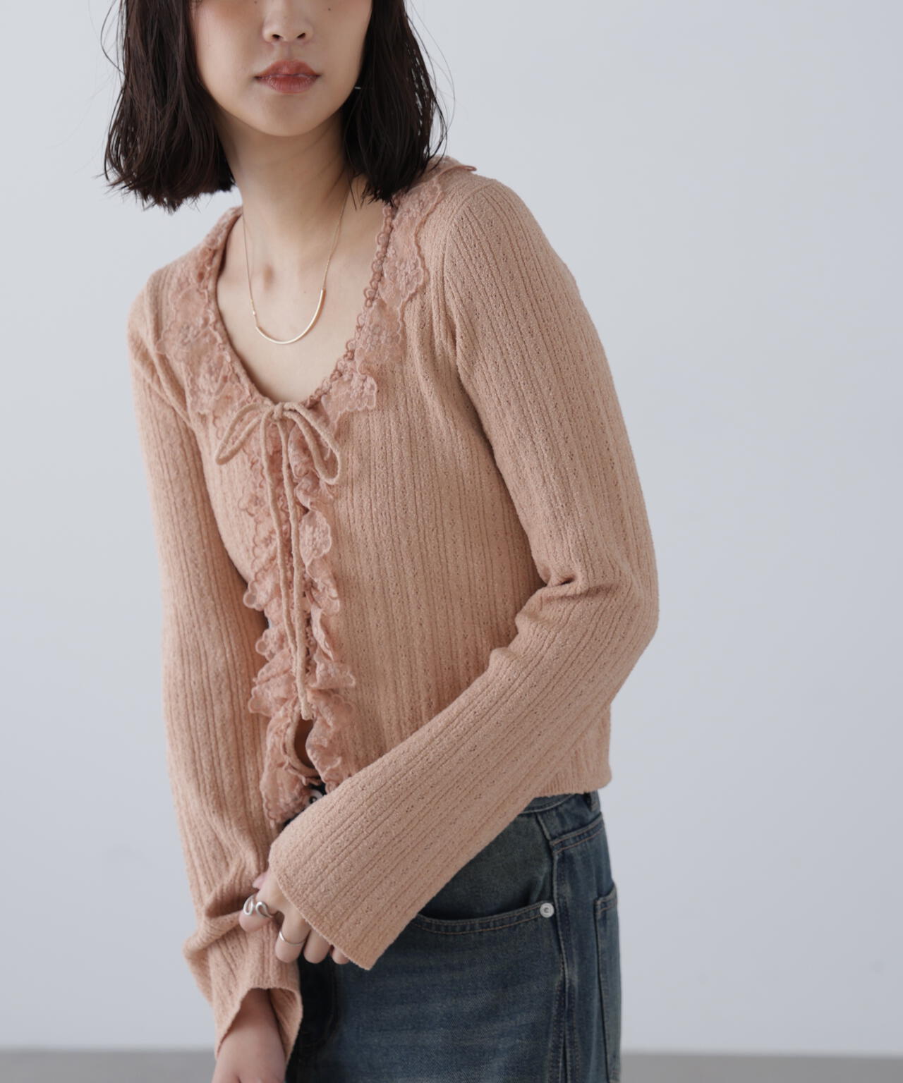 ミニブークレーフリルレースカーディガン | FREE'S MART