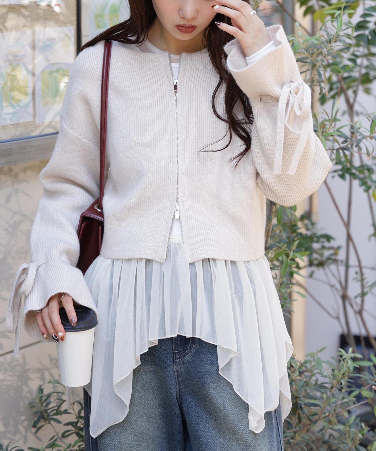 ダブルジップキャンディスリーブカーディガン | FREE'S MART（フリーズ