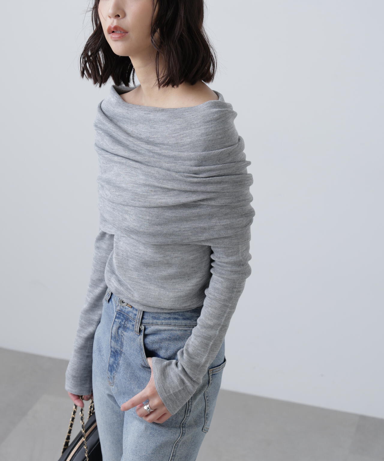 【RIO企画】袖口ボタンオフショルニット〈MFM〉