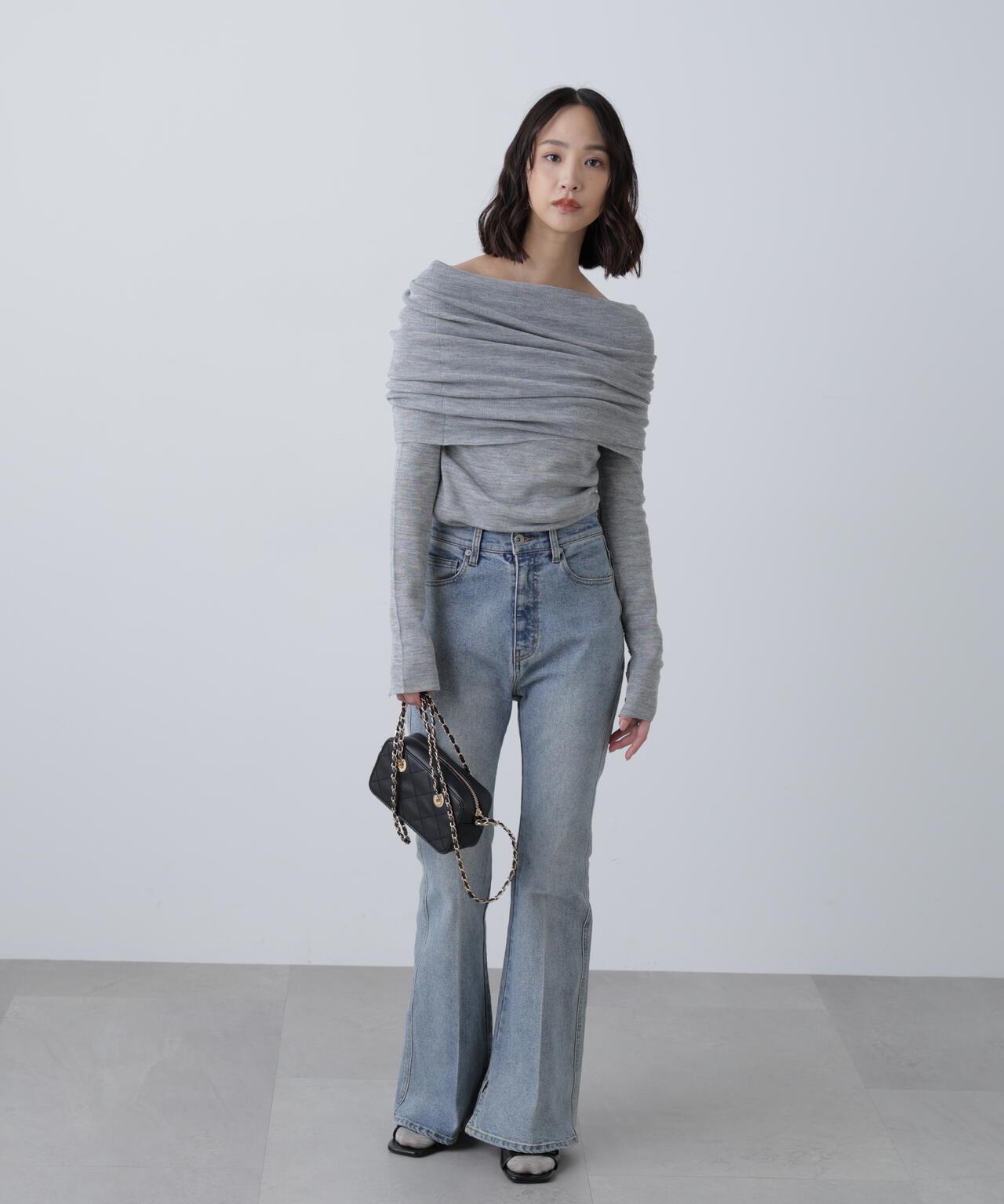 【RIO企画】袖口ボタンオフショルニット〈MFM〉