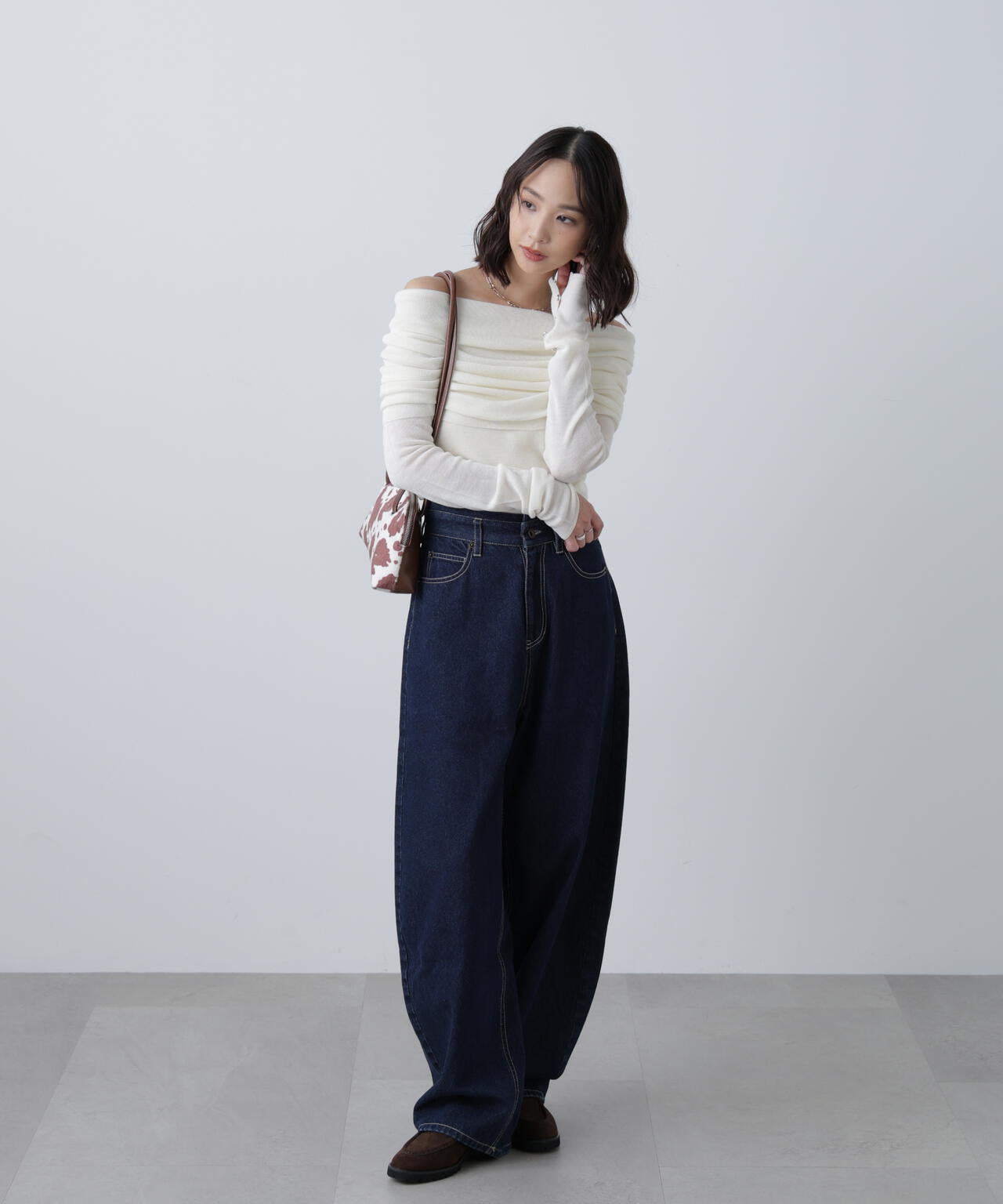 【RIO企画】袖口ボタンオフショルニット〈MFM〉