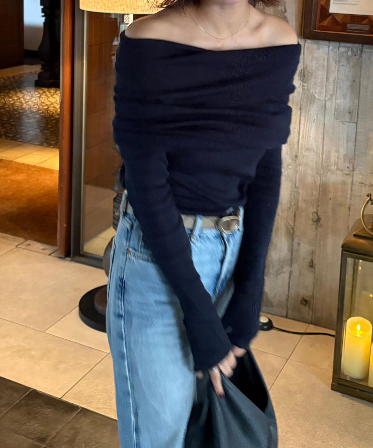 【RIO企画】袖口ボタンオフショルニット〈MFM〉