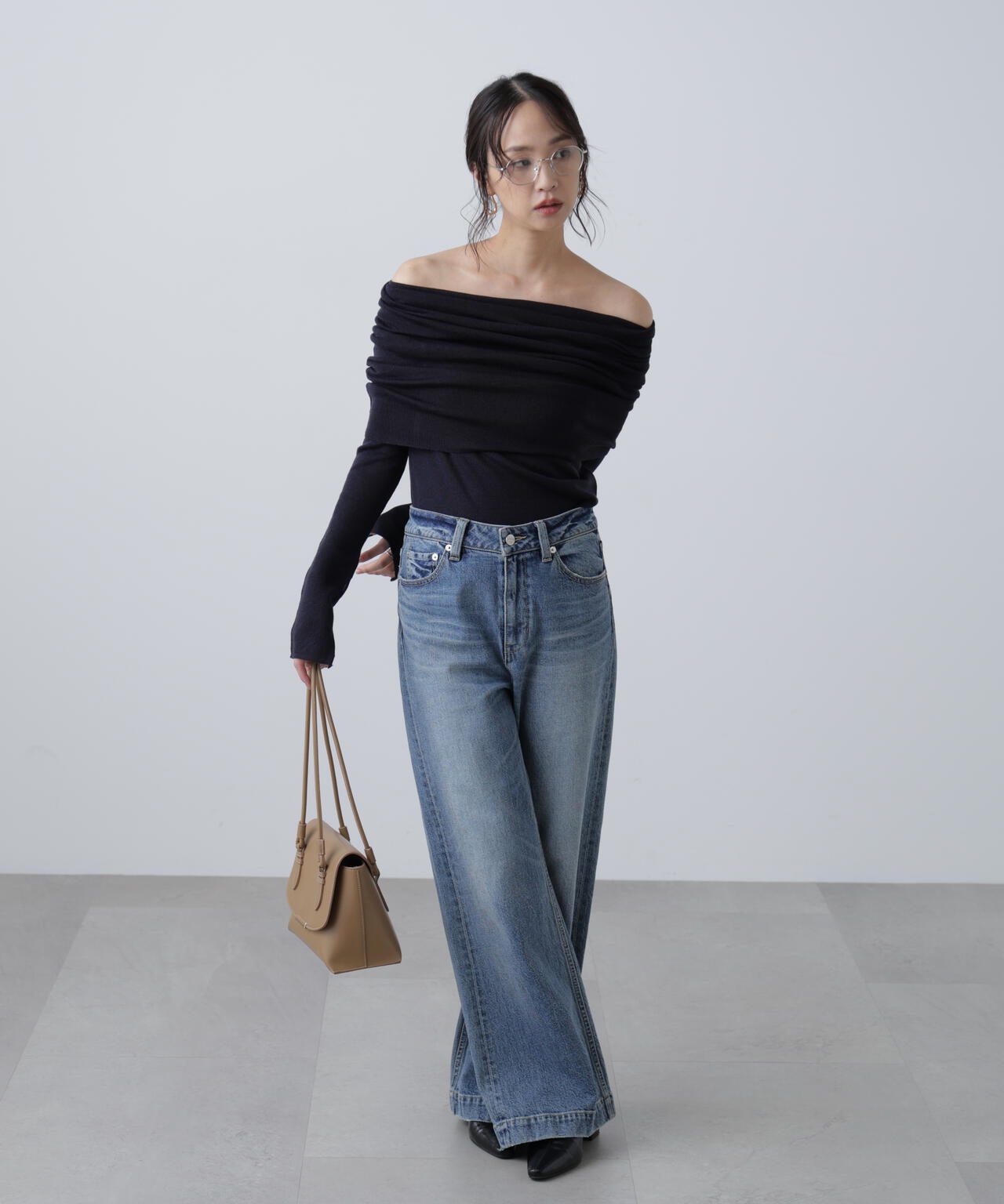 【RIO企画】袖口ボタンオフショルニット〈MFM〉