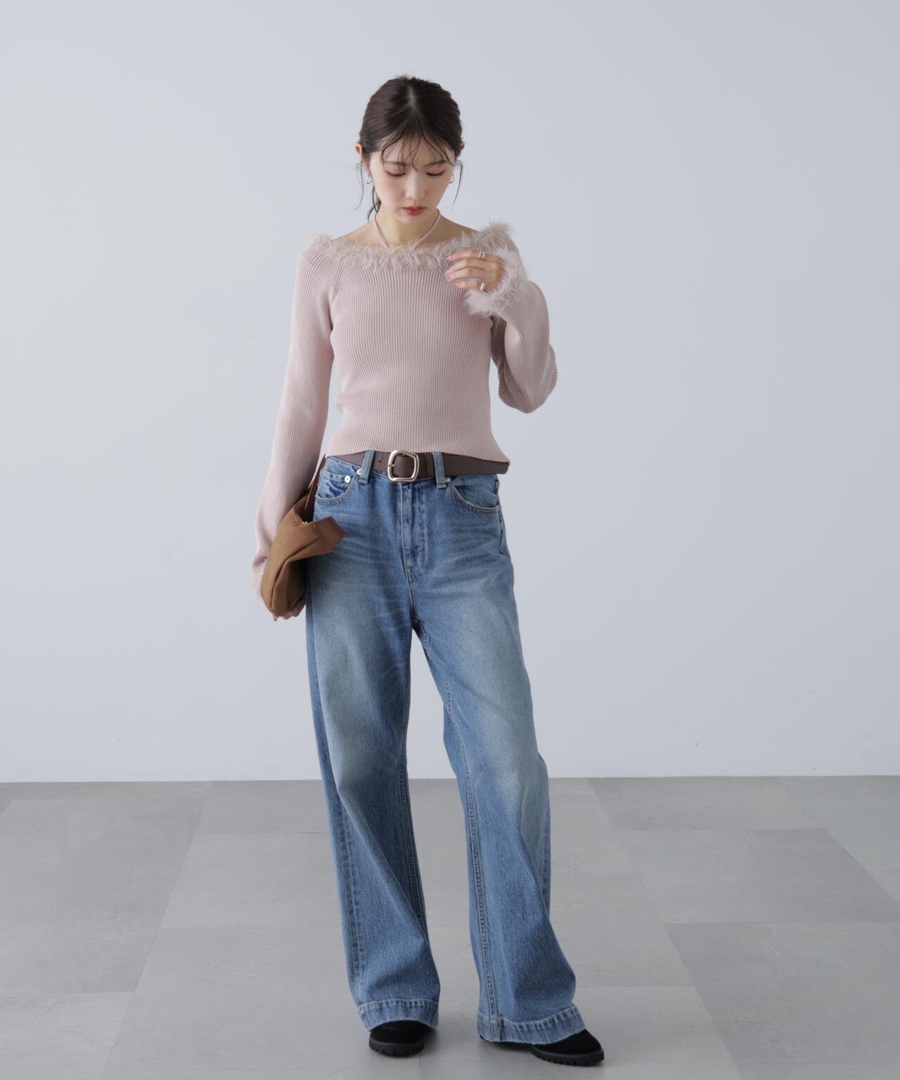 フェザートリミングリブニット | FREE'S MART（フリーズマート