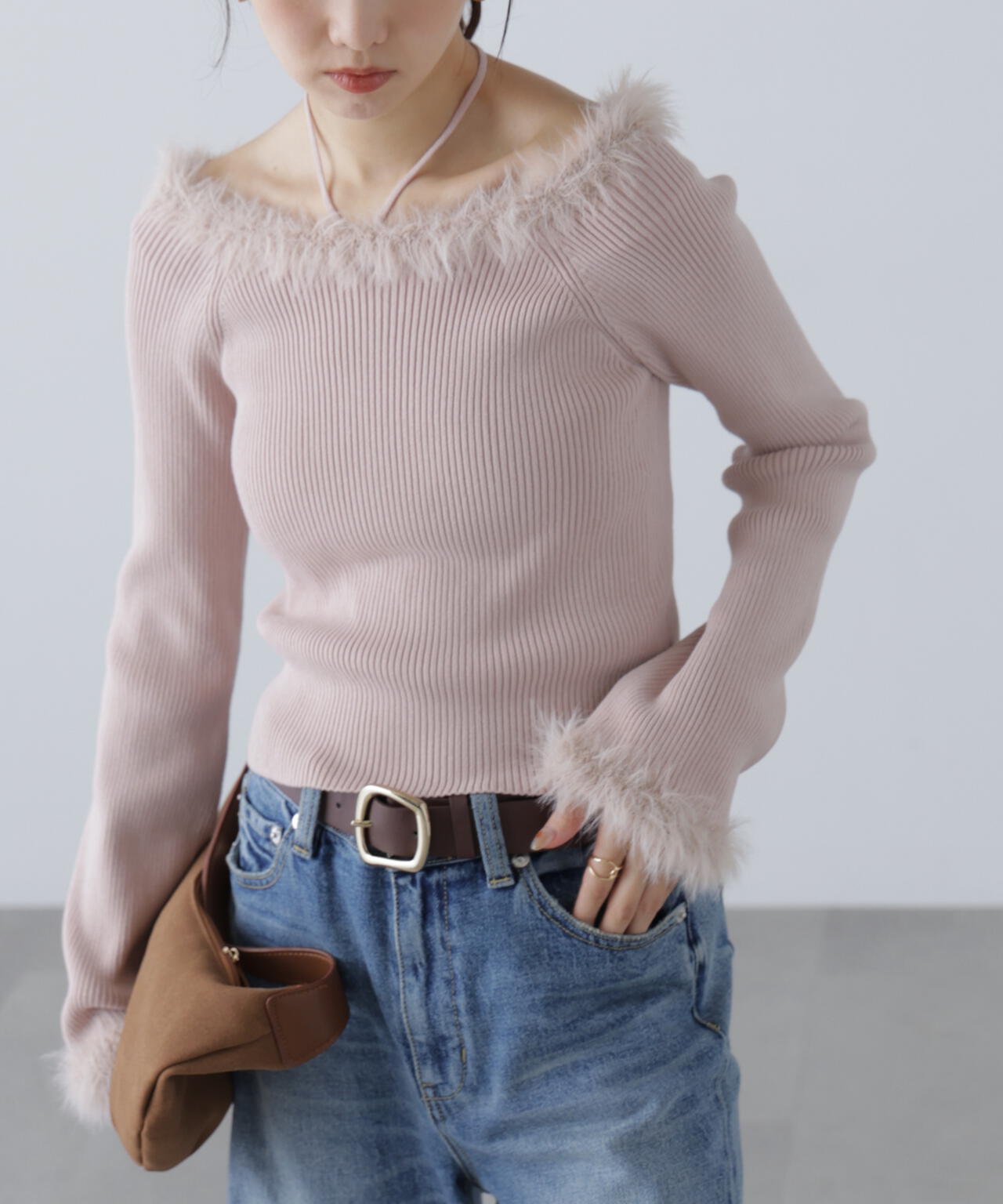 フェザートリミングリブニット | FREE'S MART（フリーズマート