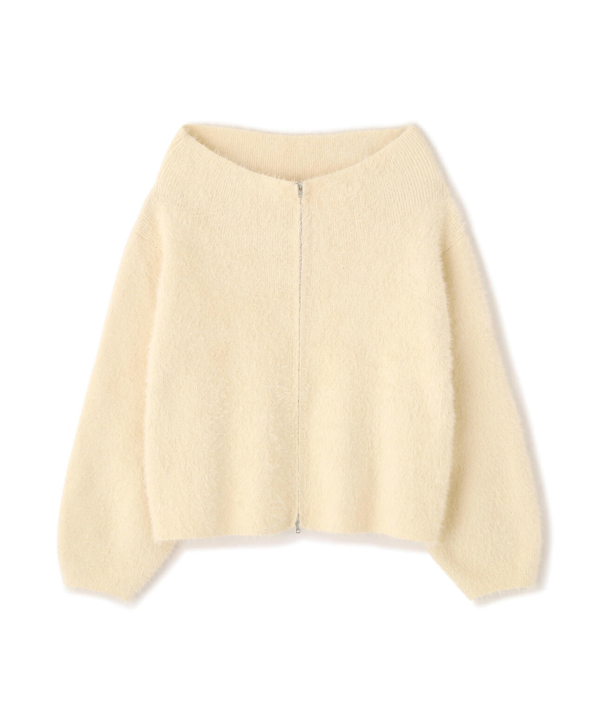 【MFM】前後2WAYオフショルシャギージップカーディガン
