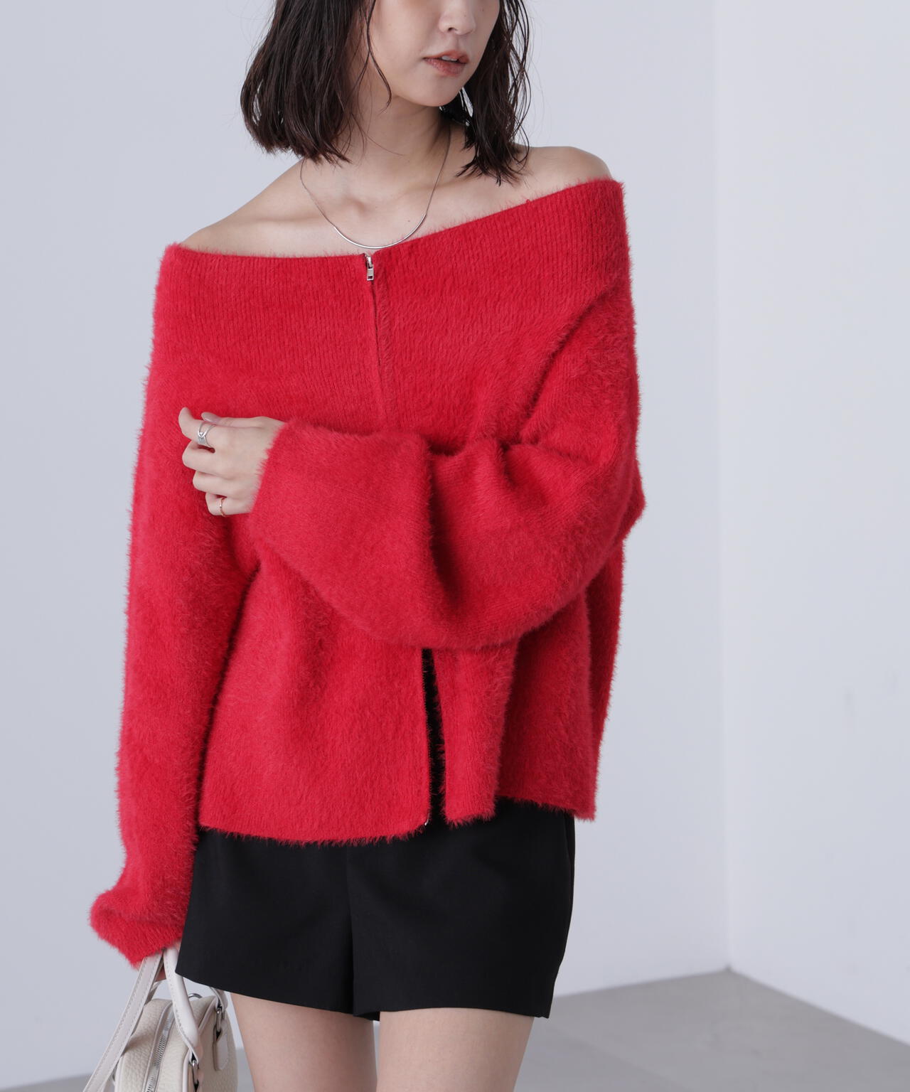 MFM】前後2WAYオフショルシャギージップカーディガン | FREE'S MART