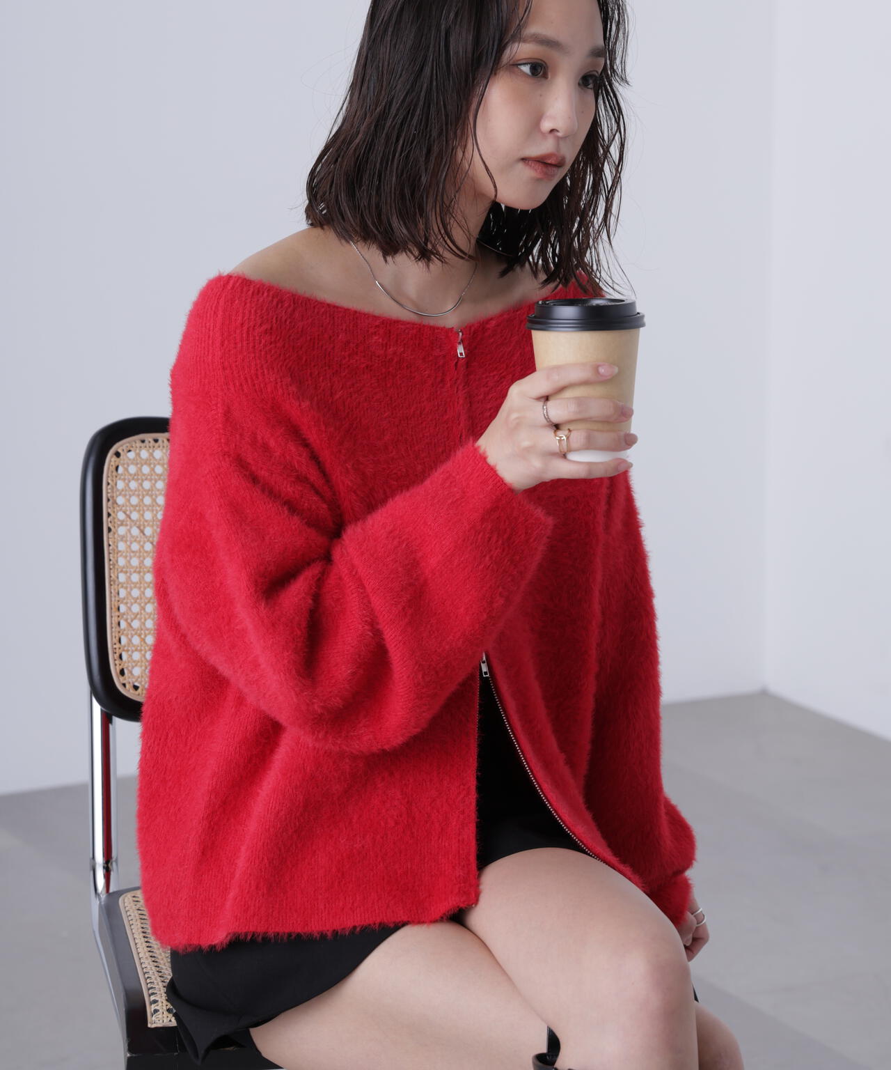 MFM】前後2WAYオフショルシャギージップカーディガン | FREE'S MART