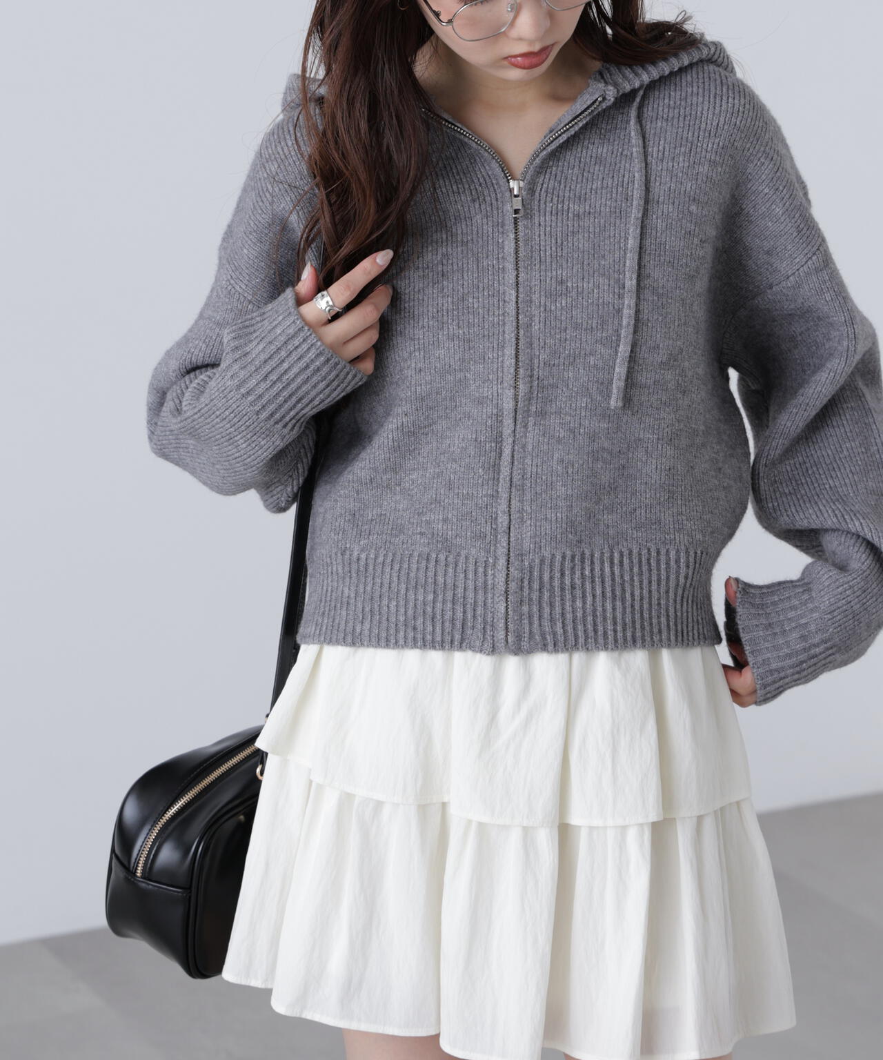 ジップニットパーカー