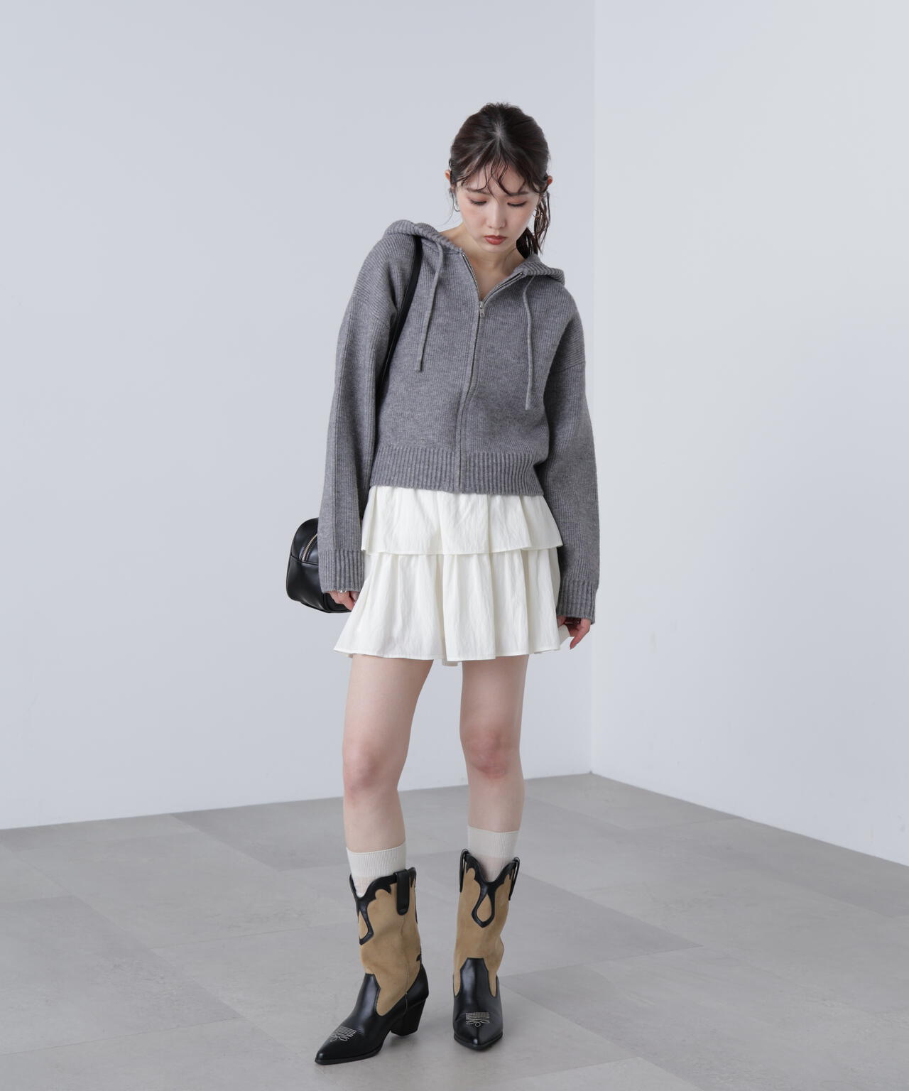 ジップニットパーカー