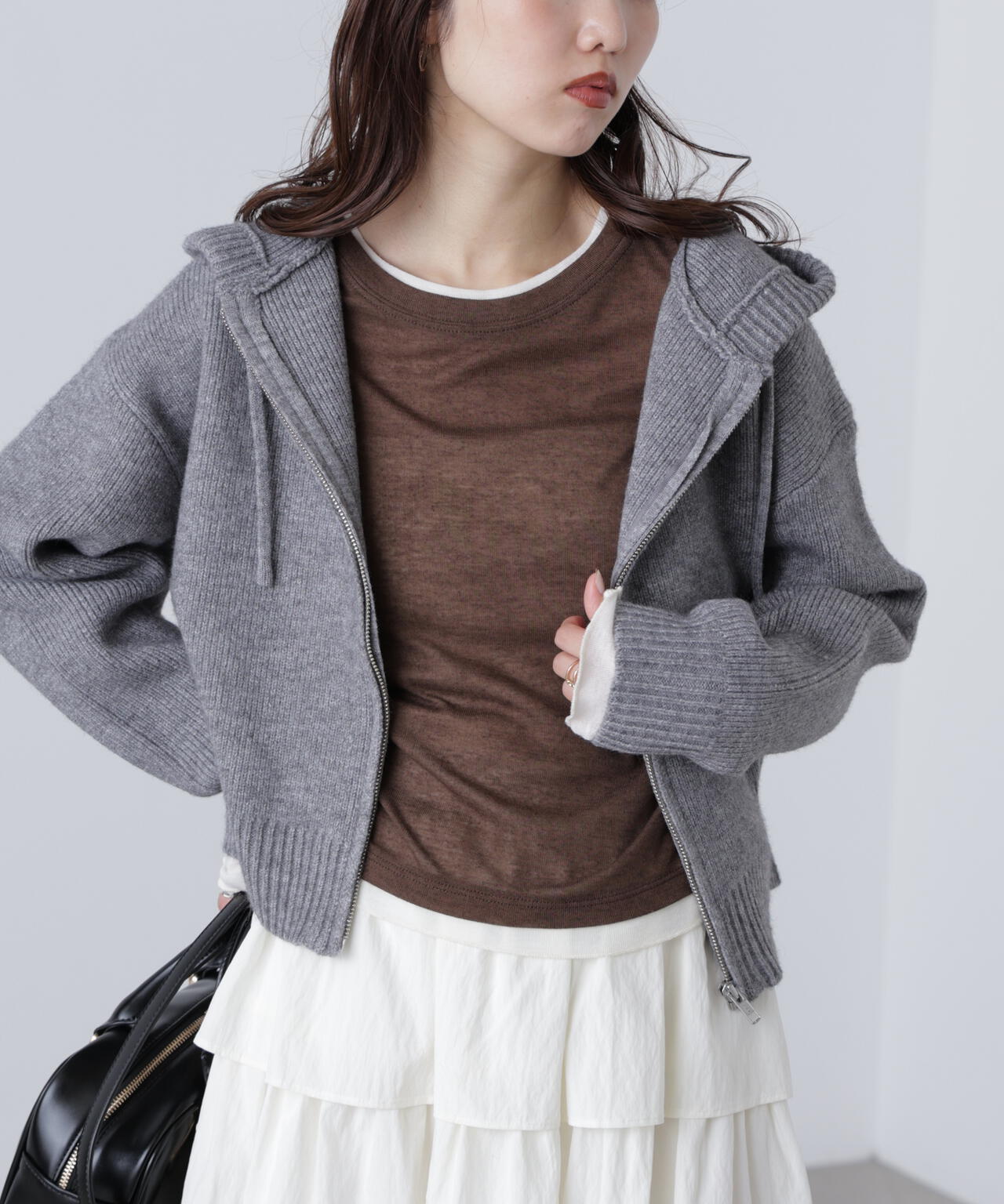 ジップニットパーカー