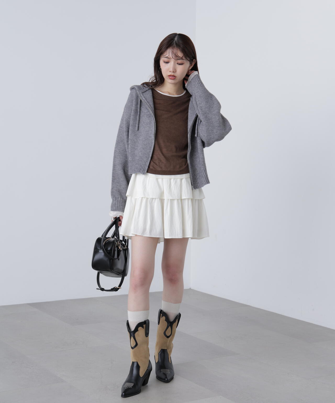 ジップニットパーカー