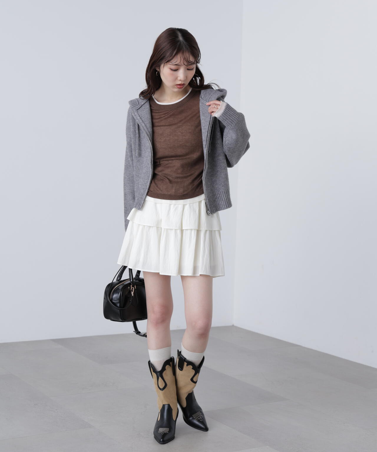 ジップニットパーカー