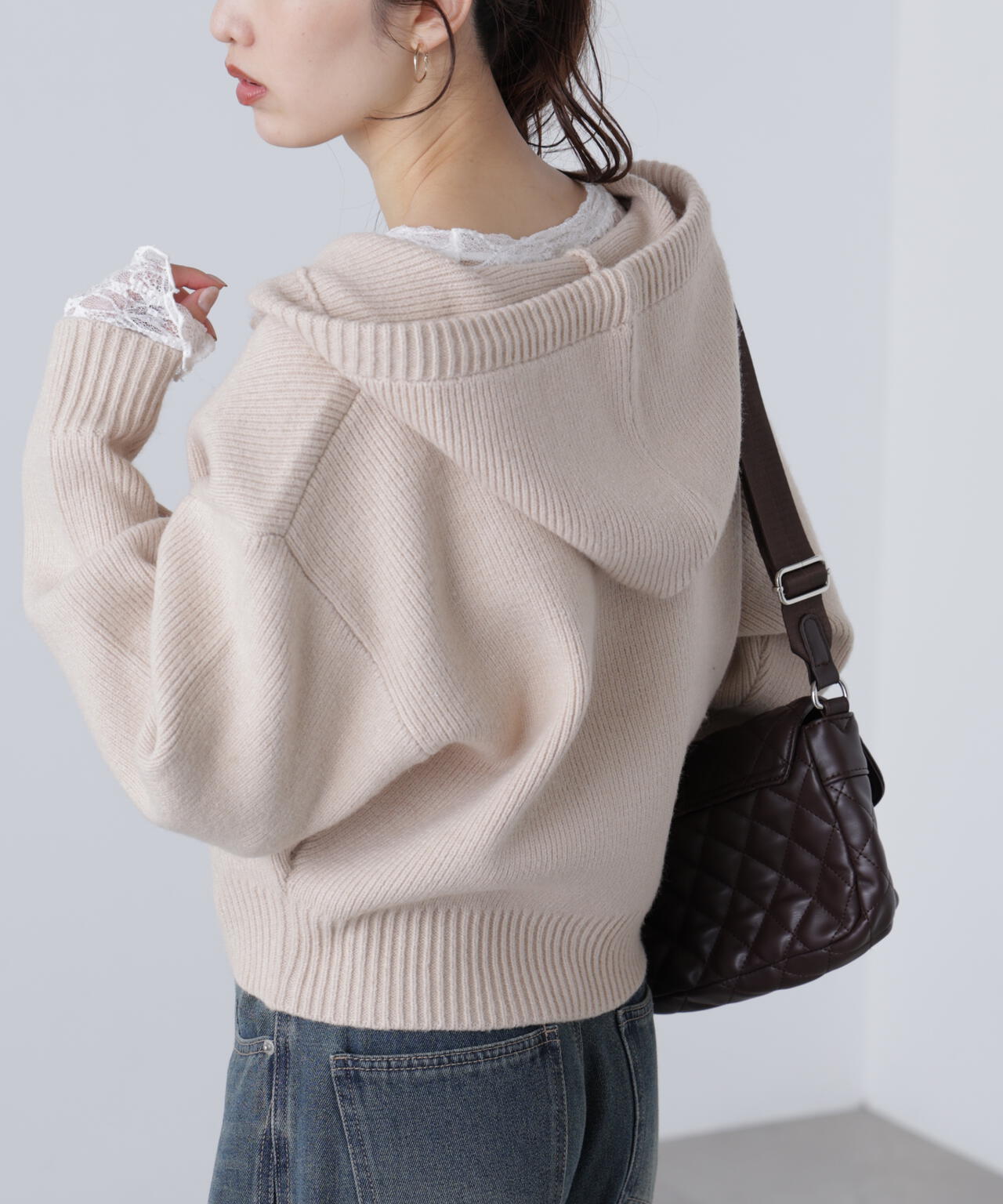 ジップニットパーカー