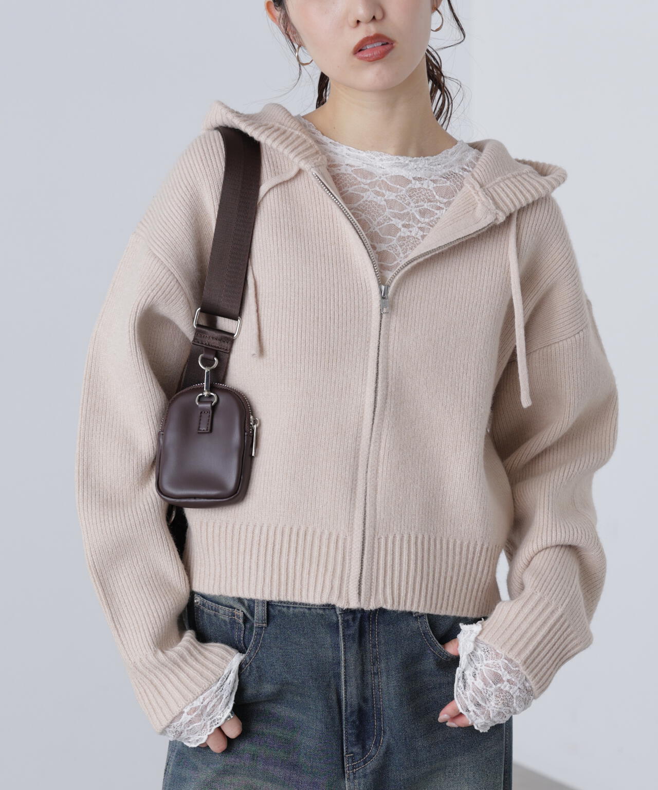 ジップニットパーカー