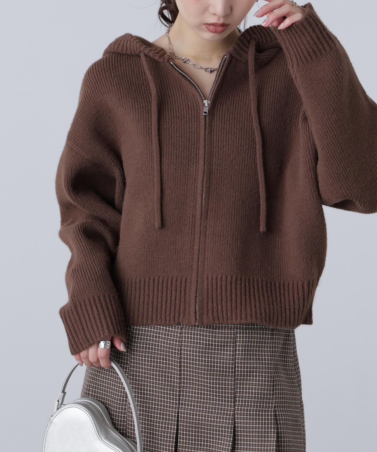 ジップニットパーカー