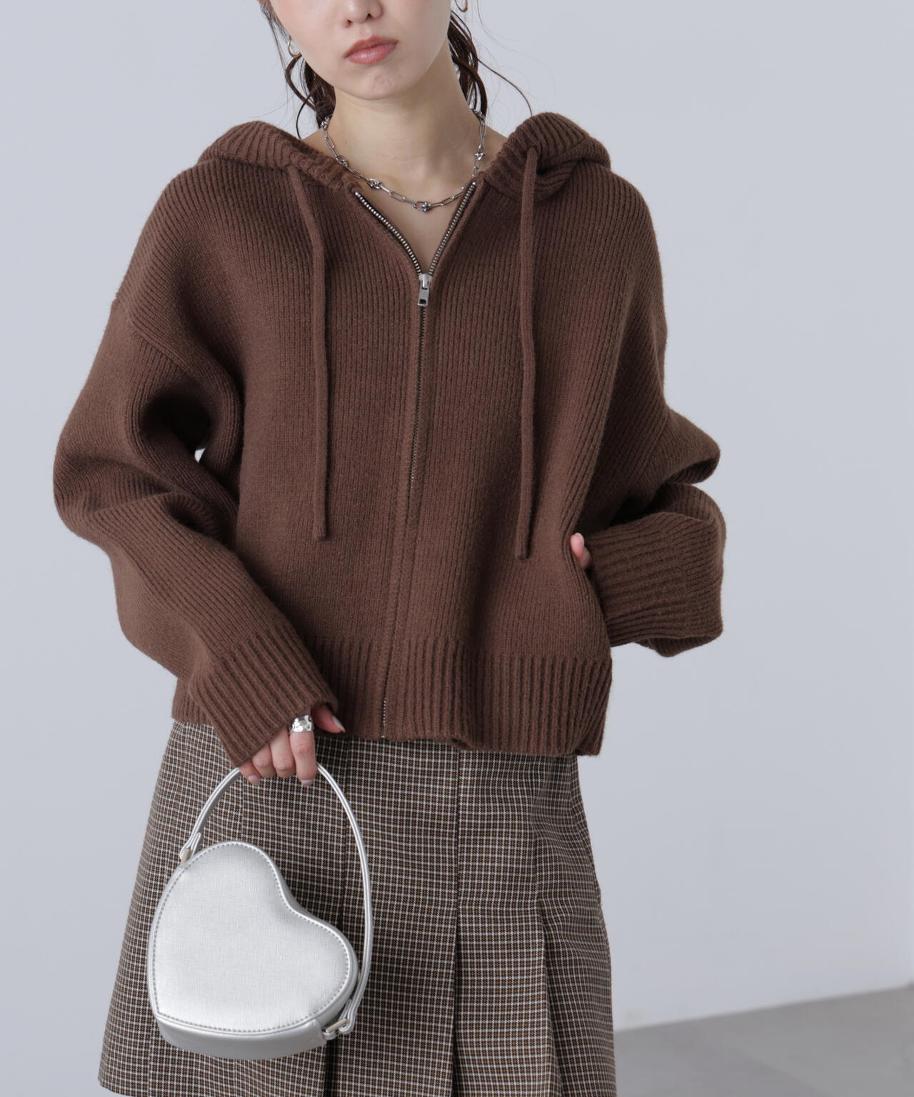 ジップニットパーカー