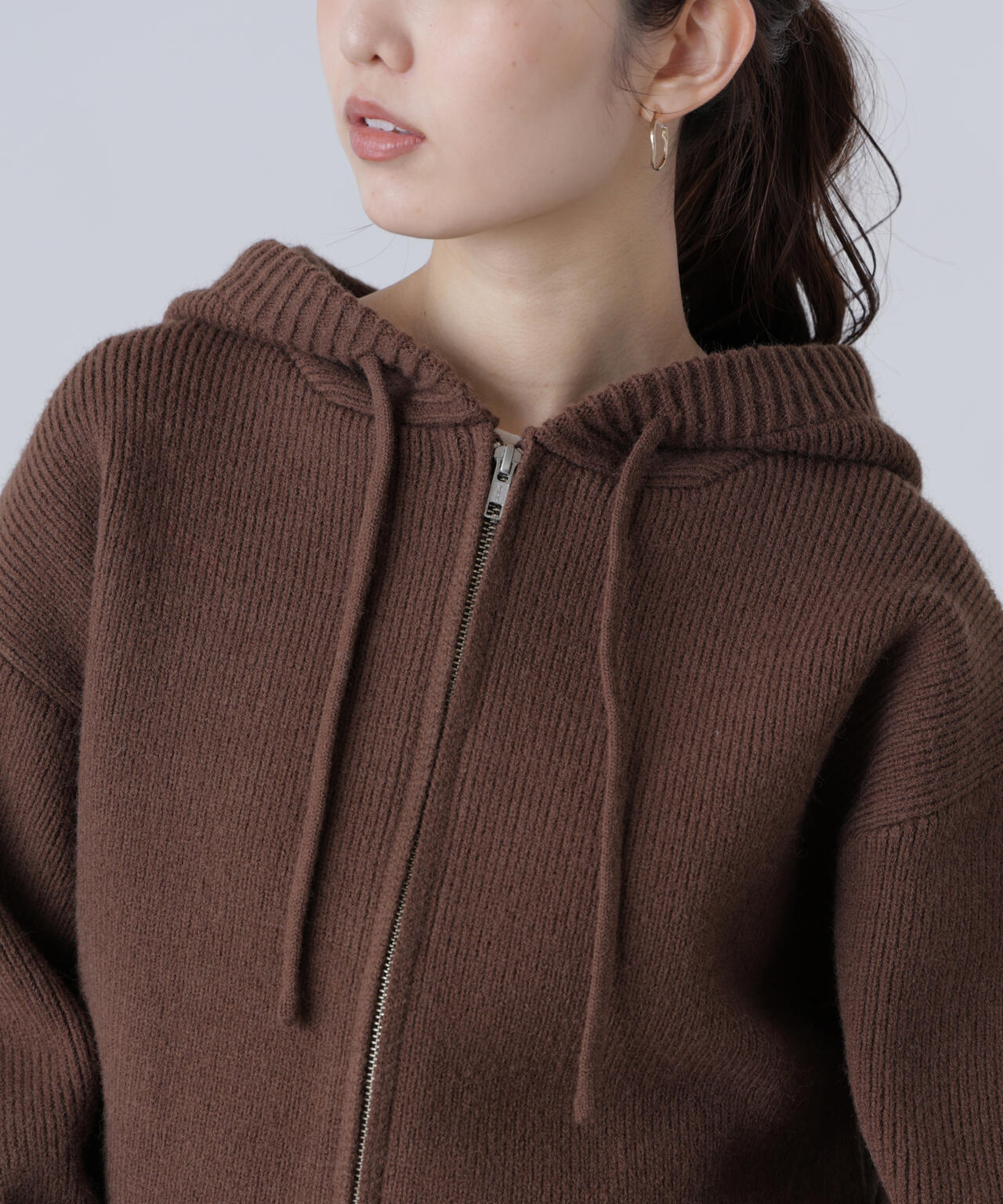 ジップニットパーカー