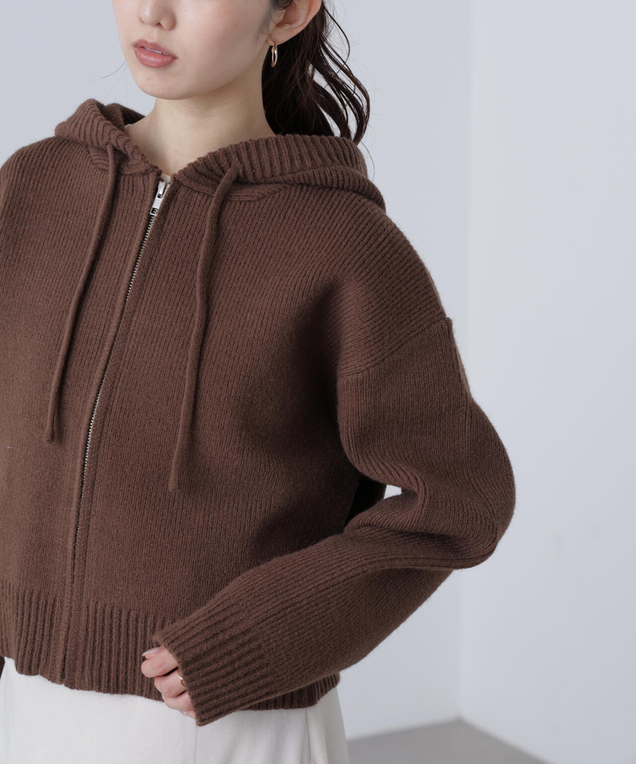 ジップニットパーカー
