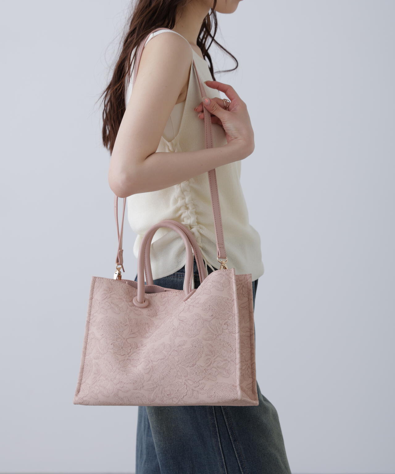 エンボスペイズリーバッグ