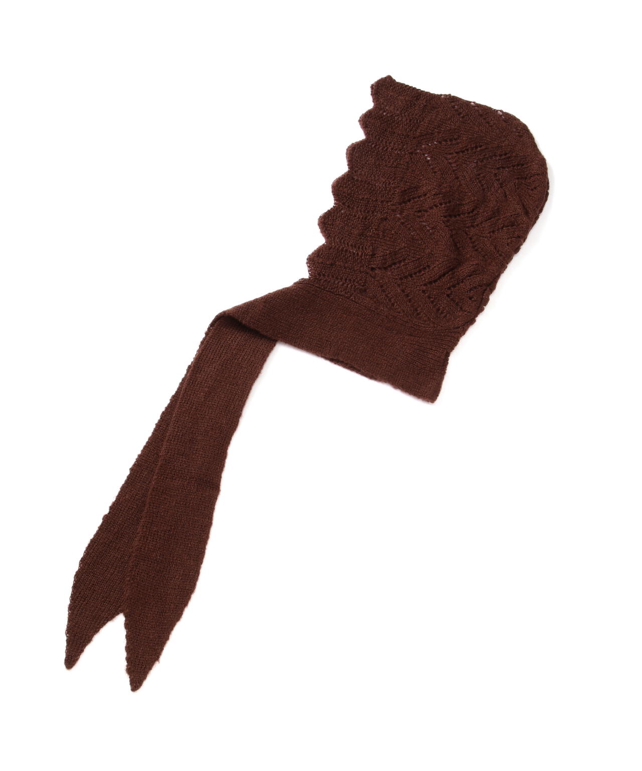 透かし編みフードマフラー