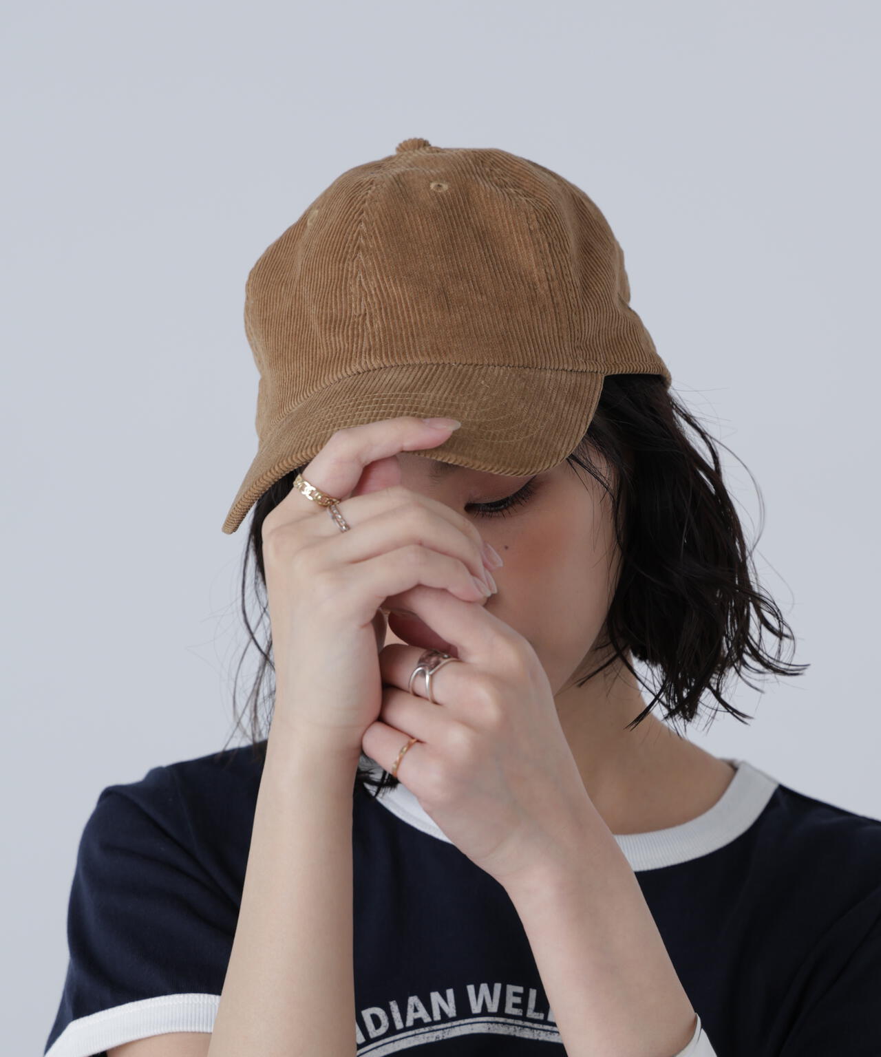 〈NEWHATTAN〉コーデュロイキャップ