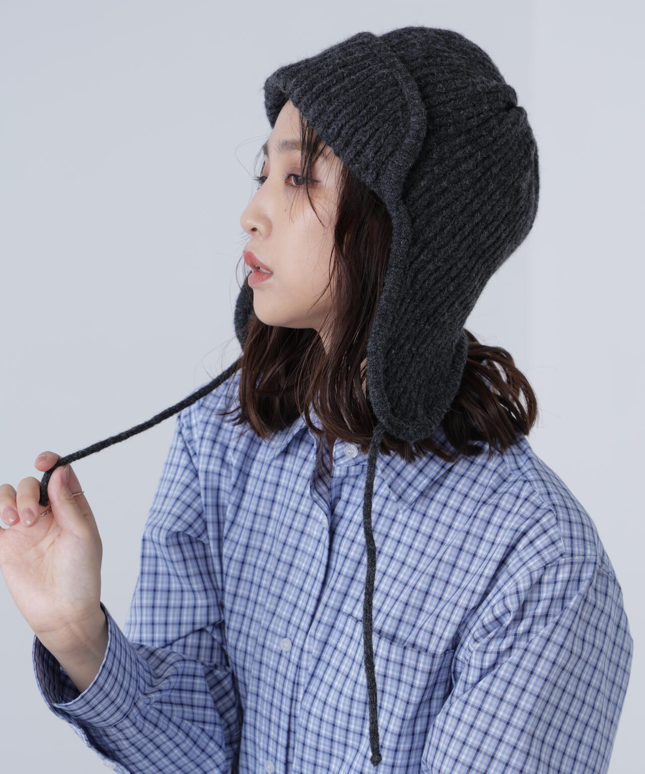 リブニットフライト帽