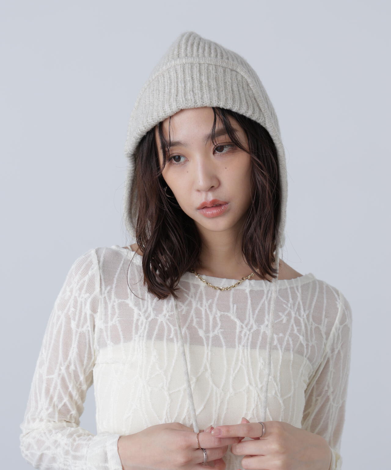 リブニットフライト帽