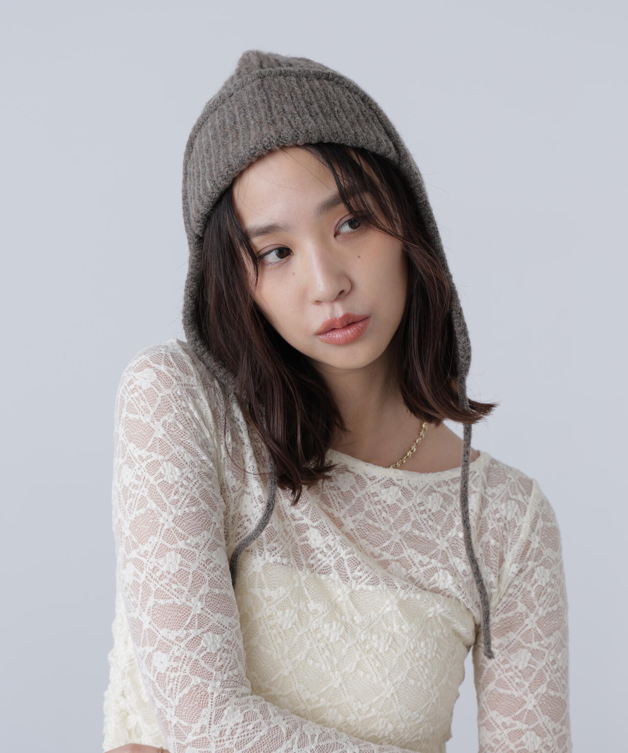 リブニットフライト帽