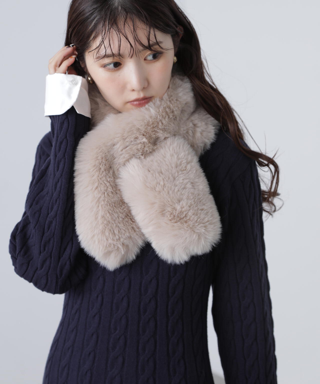 【新品未使用品】 anuans ファーティペット brown アニュアンス anuans ファーティペット （BROWN） -ファッション