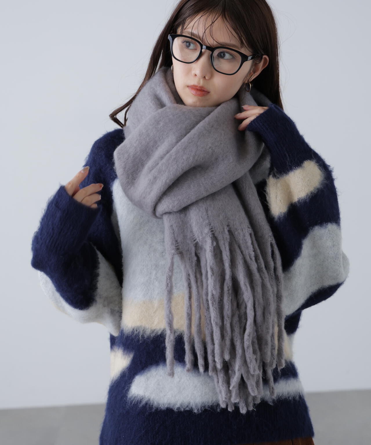 大判無地ストール