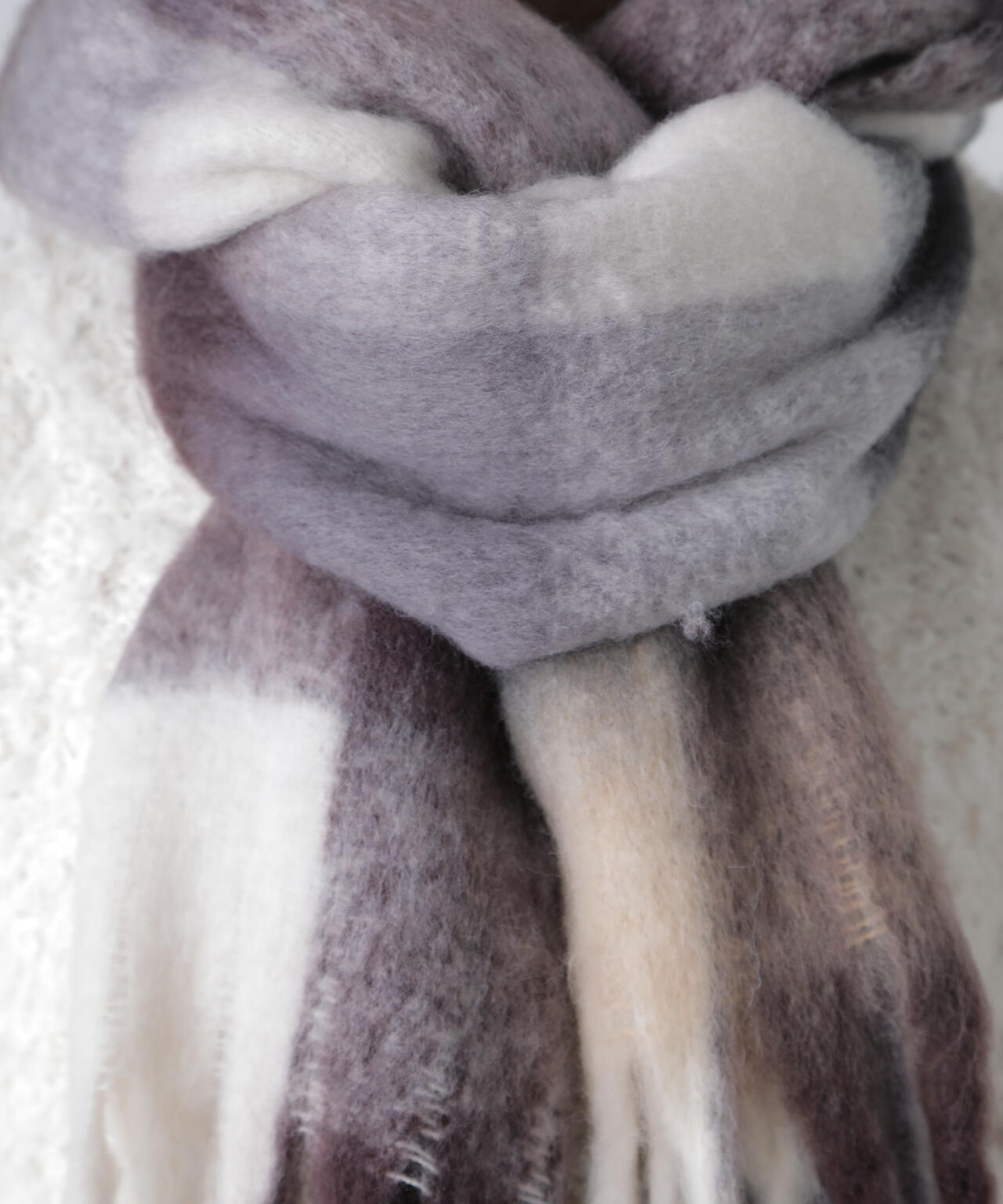 大判チェックストール